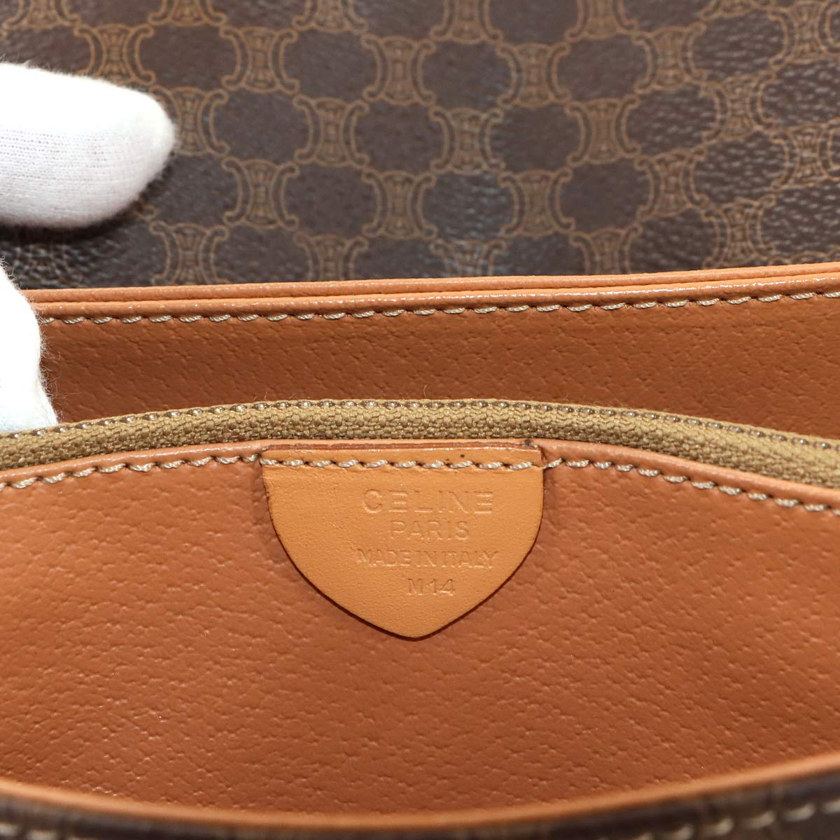 Macadam Shoulder Bag Leather PVC Brown Vintage Purse