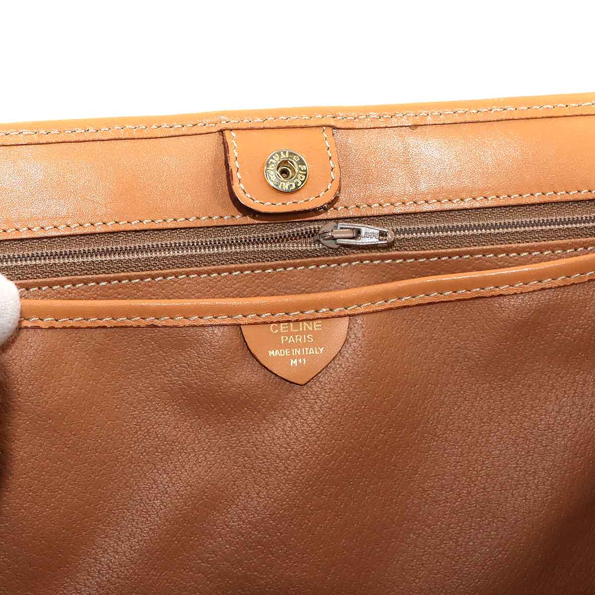 Macadam Shoulder Bag Leather PVC Brown Vintage Purse