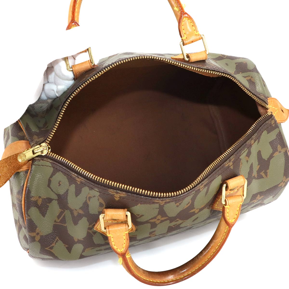 Monogram Graffiti Speedy 30 Hand Bag Khaki M92194 Purse