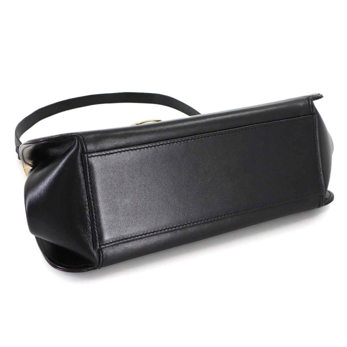 Anagram Hand Bag Leather Black Purse