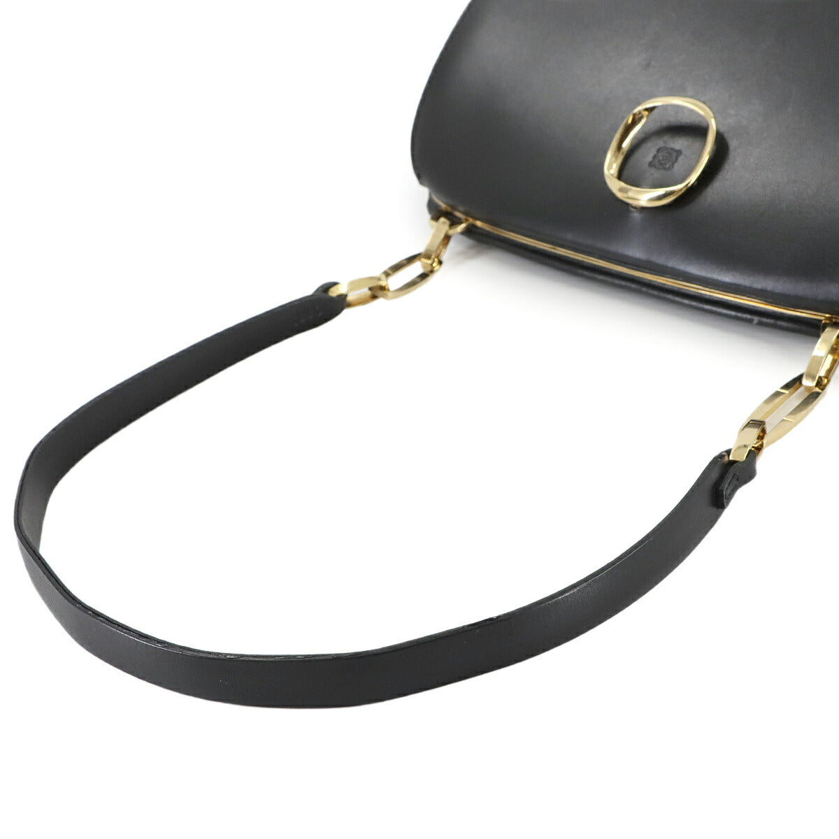Anagram Hand Bag Leather Black Purse