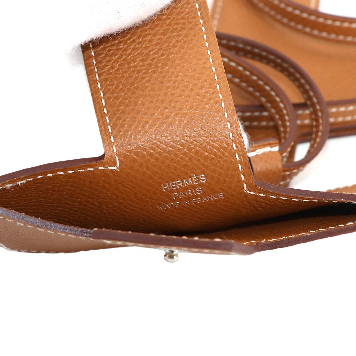 H Tag Phone Holder Phone Case Epsom Gold Brown 90307584