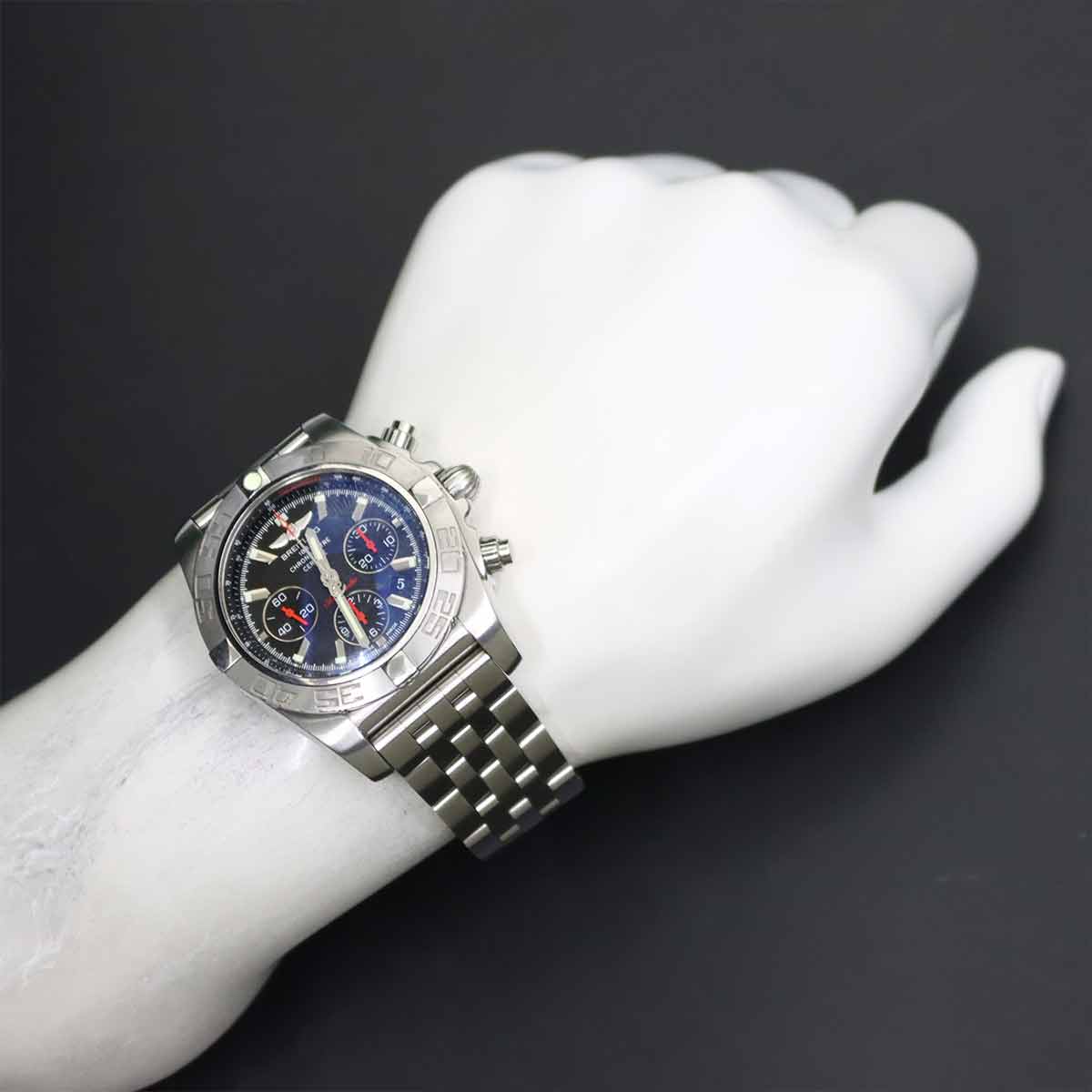 Chronomat 44 AB0111 Date Automatic Black Dial Mens Watch