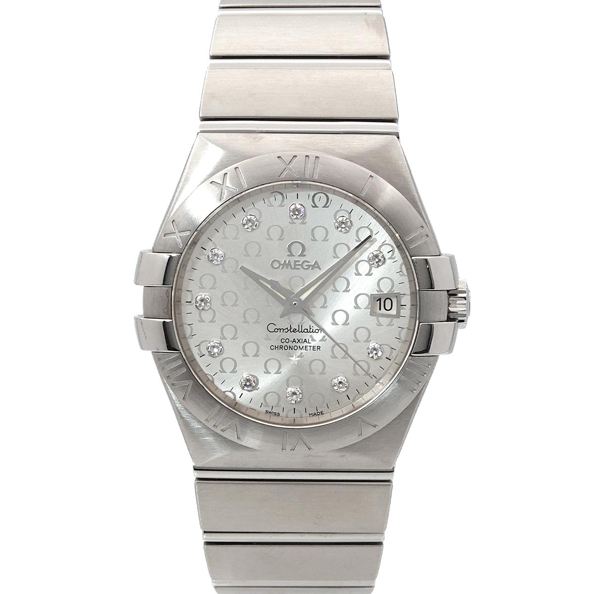 Constellation 123.10.35.20.52.002 Date Diamond Silver Dial