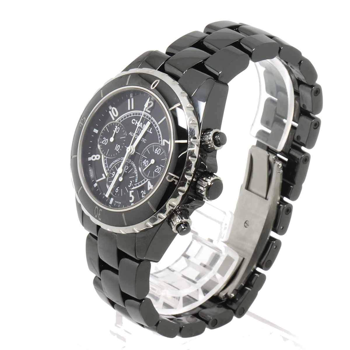 J12 41mm Chronograph H0940 Date Automatic Black Dial Mens