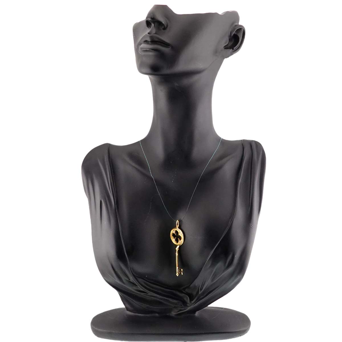 Clover Key Diamond Pendant Top 18K Yellow Gold 750