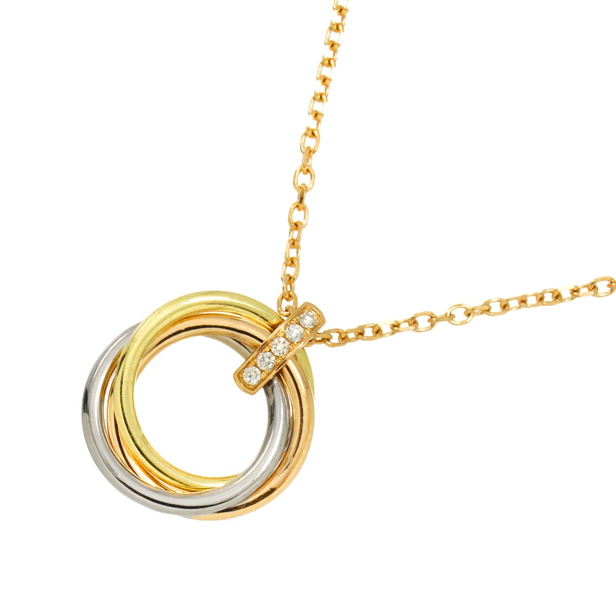 Trinity Diamond Necklace 18K YG WG PG 750