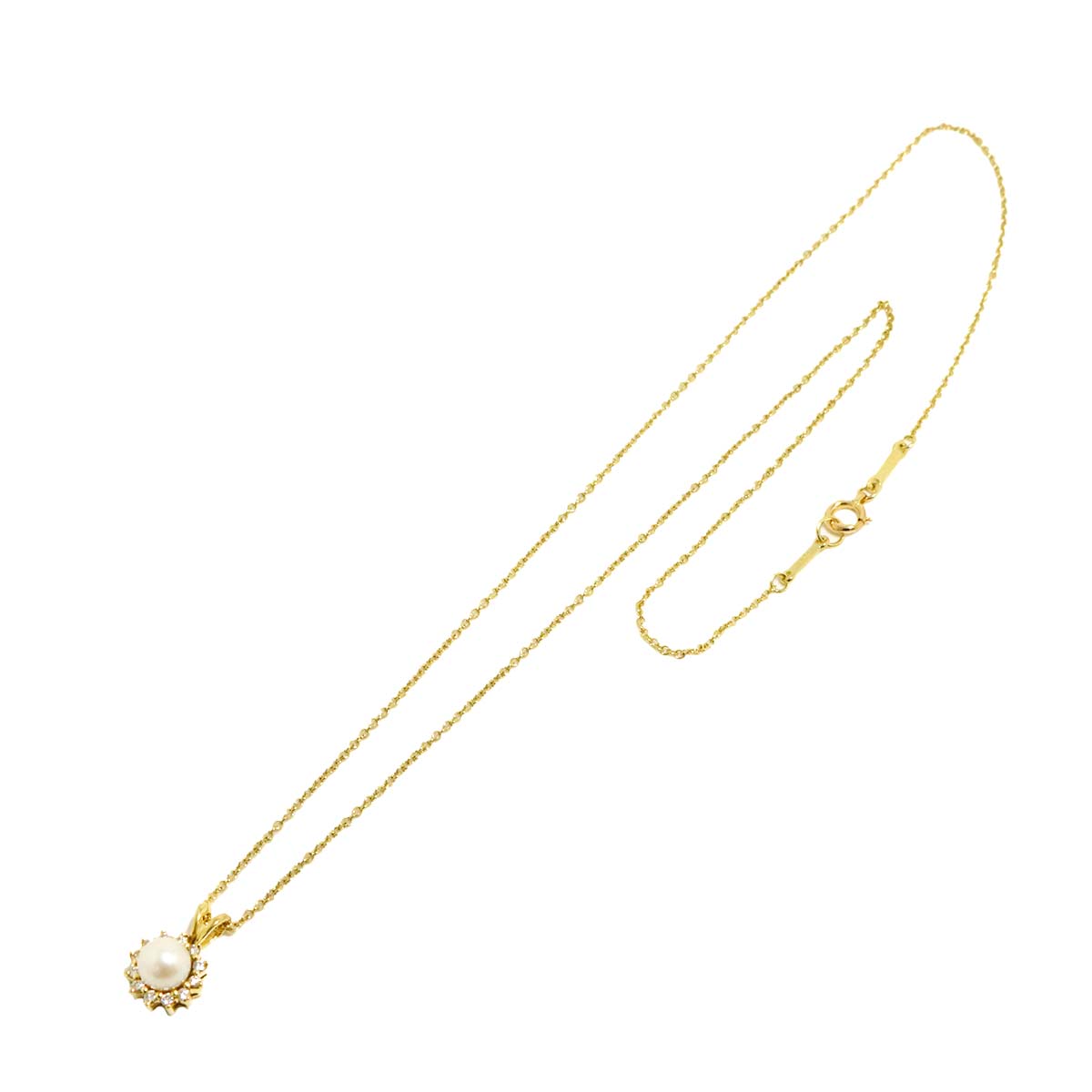 Akoya pearl 5.5mm Diamond Necklace 18K YG 750