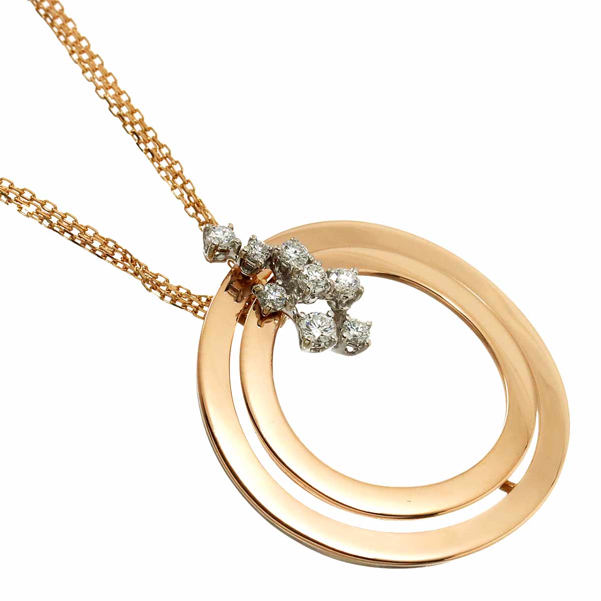 Diamond Necklace 18K WG PG 750