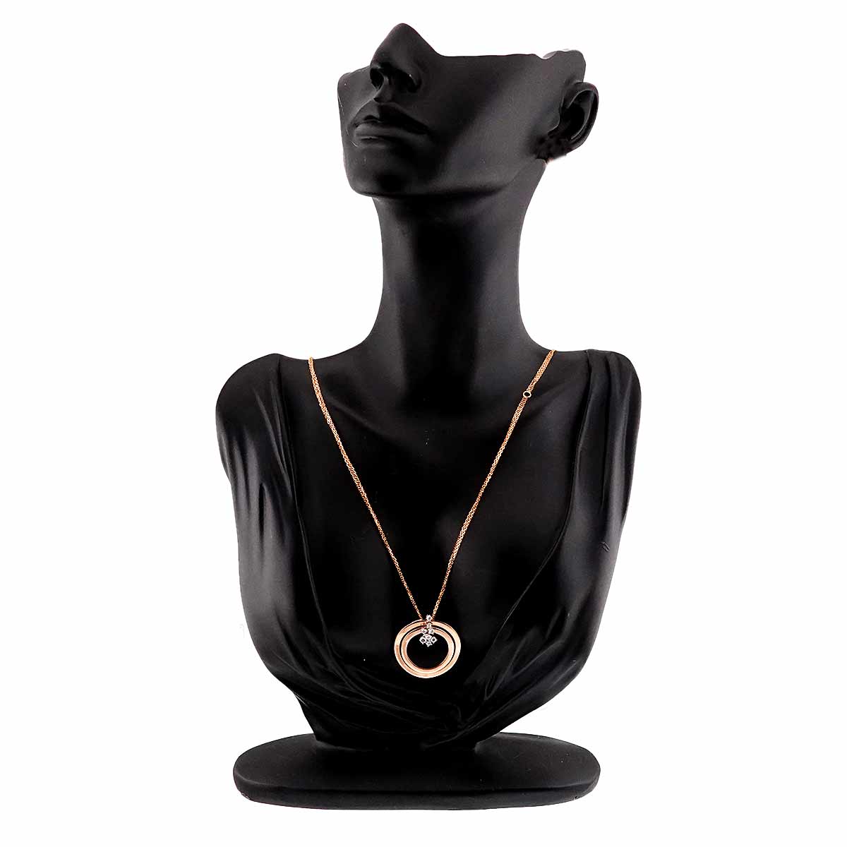 Diamond Necklace 18K WG PG 750