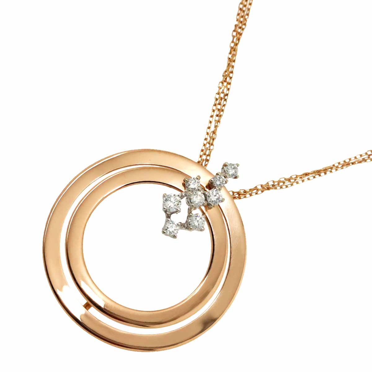 Diamond Necklace 18K WG PG 750