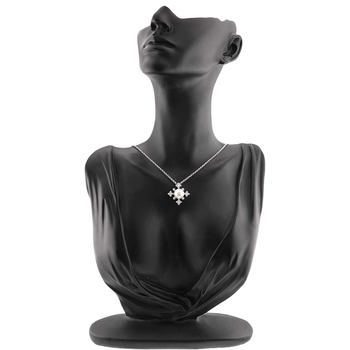 Akoya Pearl 9.6mm Diamond 0.50ct Necklace 18K WG 750