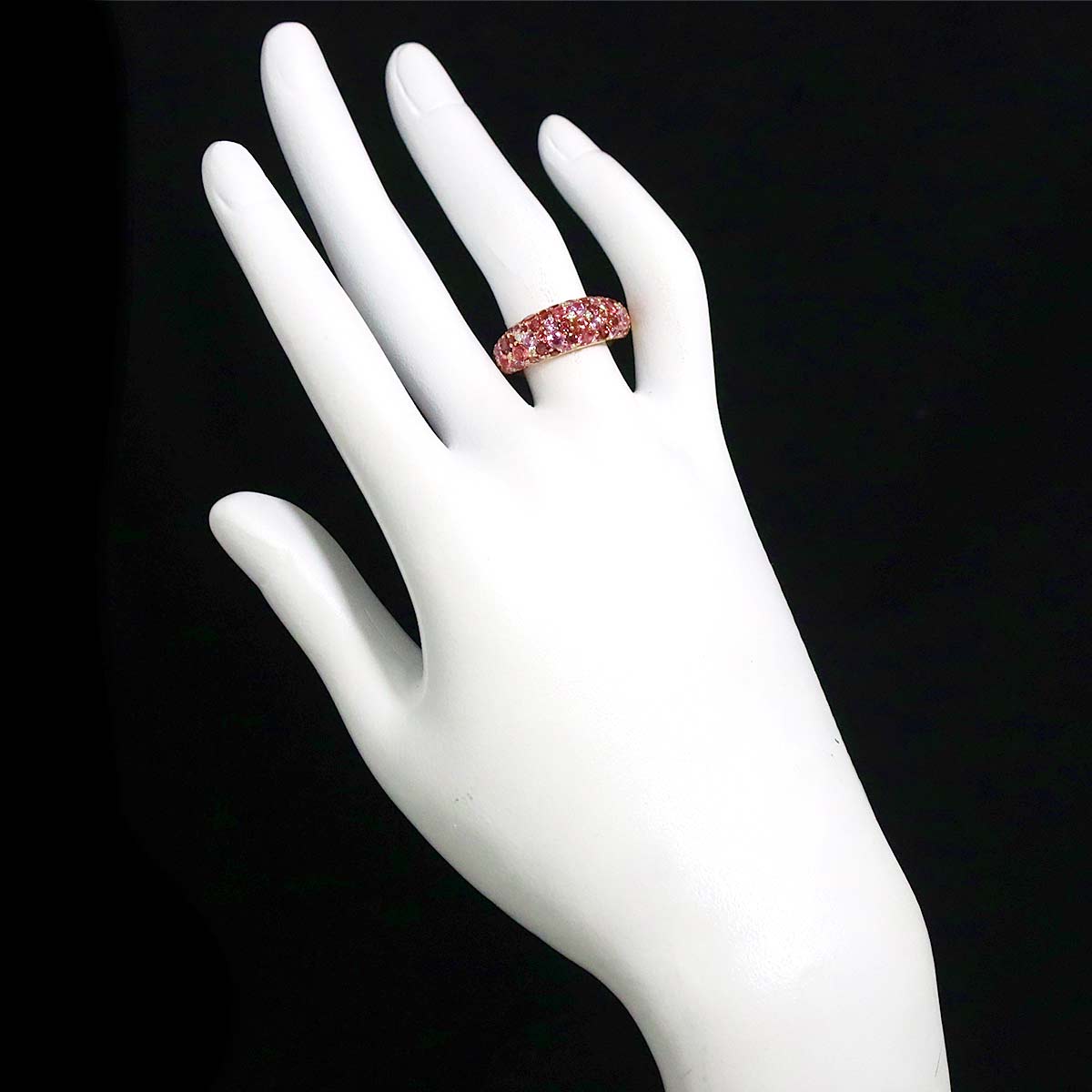 Sapphire 1.10ct Diamond 0.11ct Ring 18K PG Size:6(US)