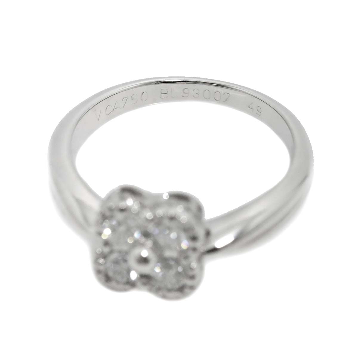 Diamond Ring 18K WG 750 size49 4.75-5(US)