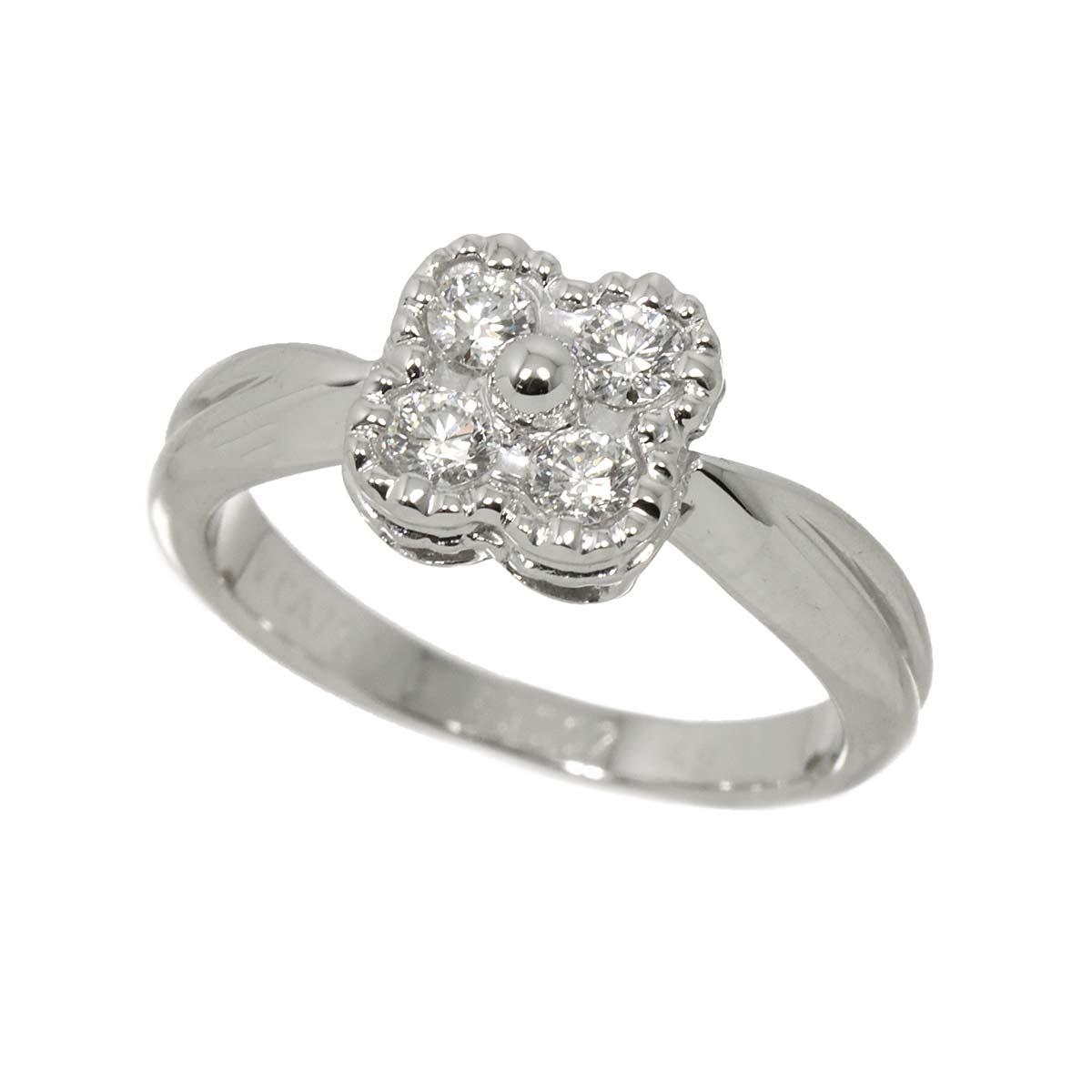 Diamond Ring 18K WG 750 size49 4.75-5(US)