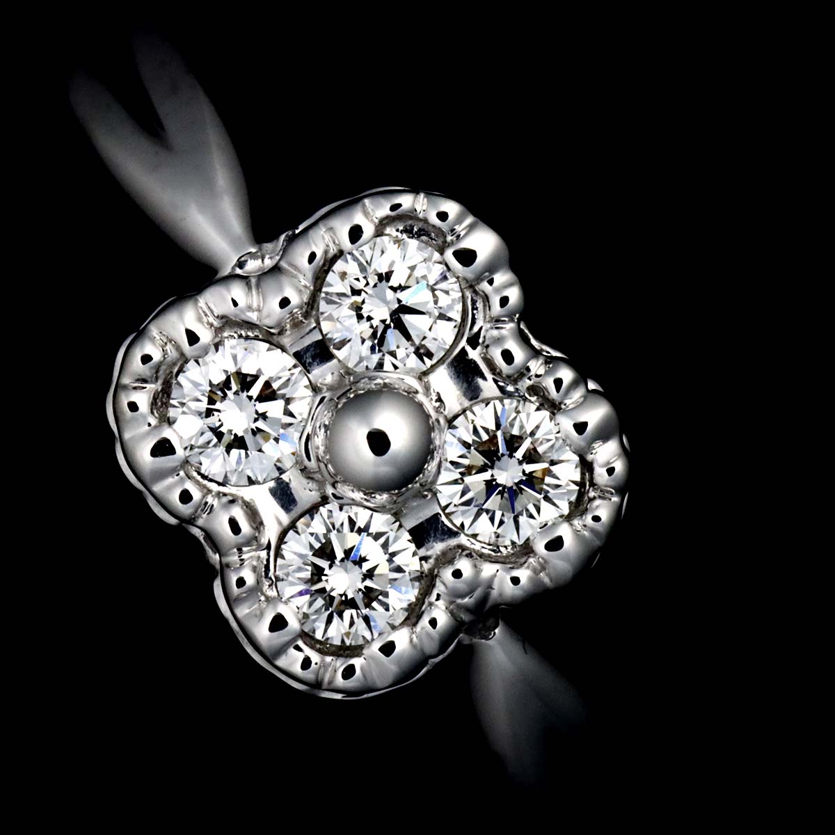 Diamond Ring 18K WG 750 size49 4.75-5(US)