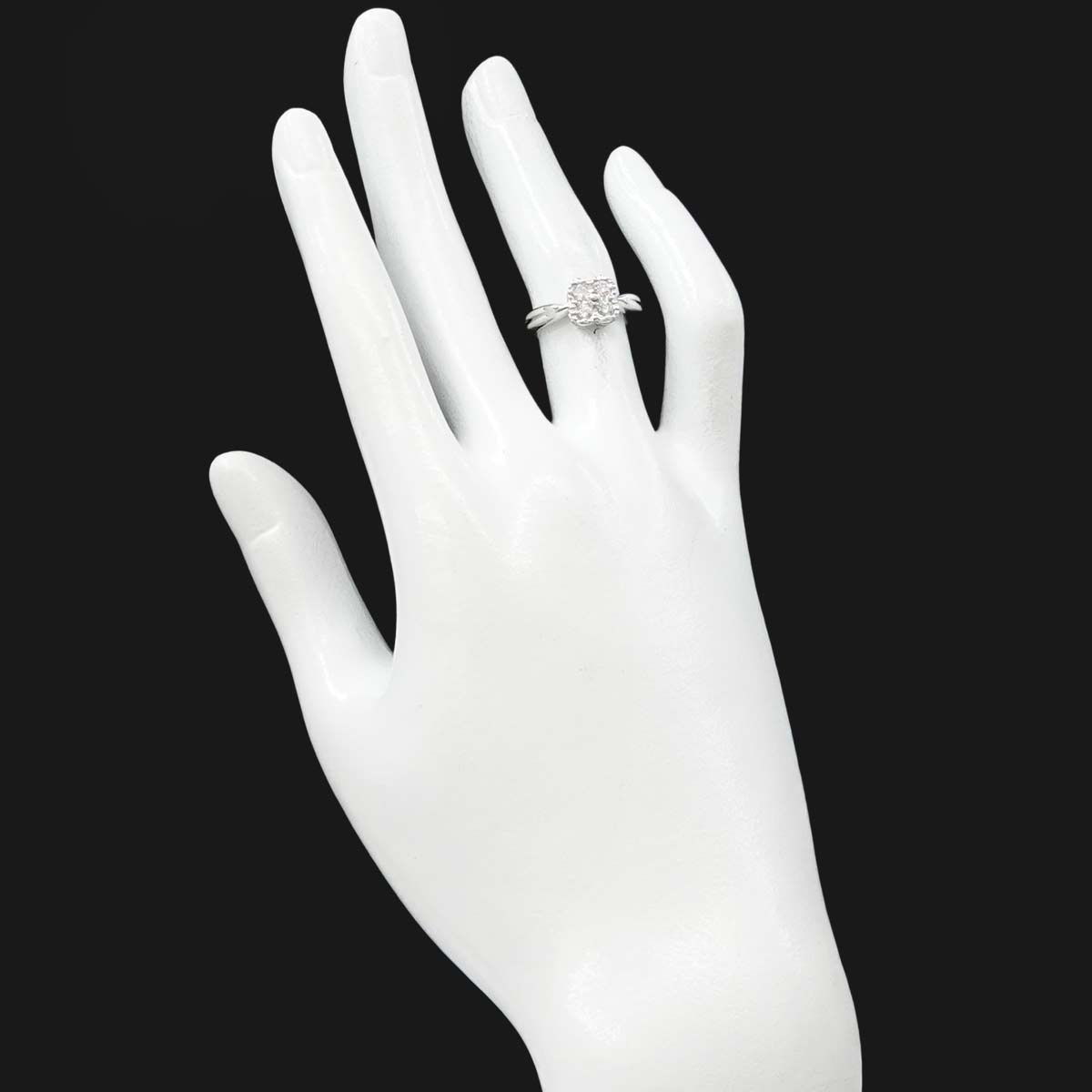 Diamond Ring 18K WG 750 size49 4.75-5(US)