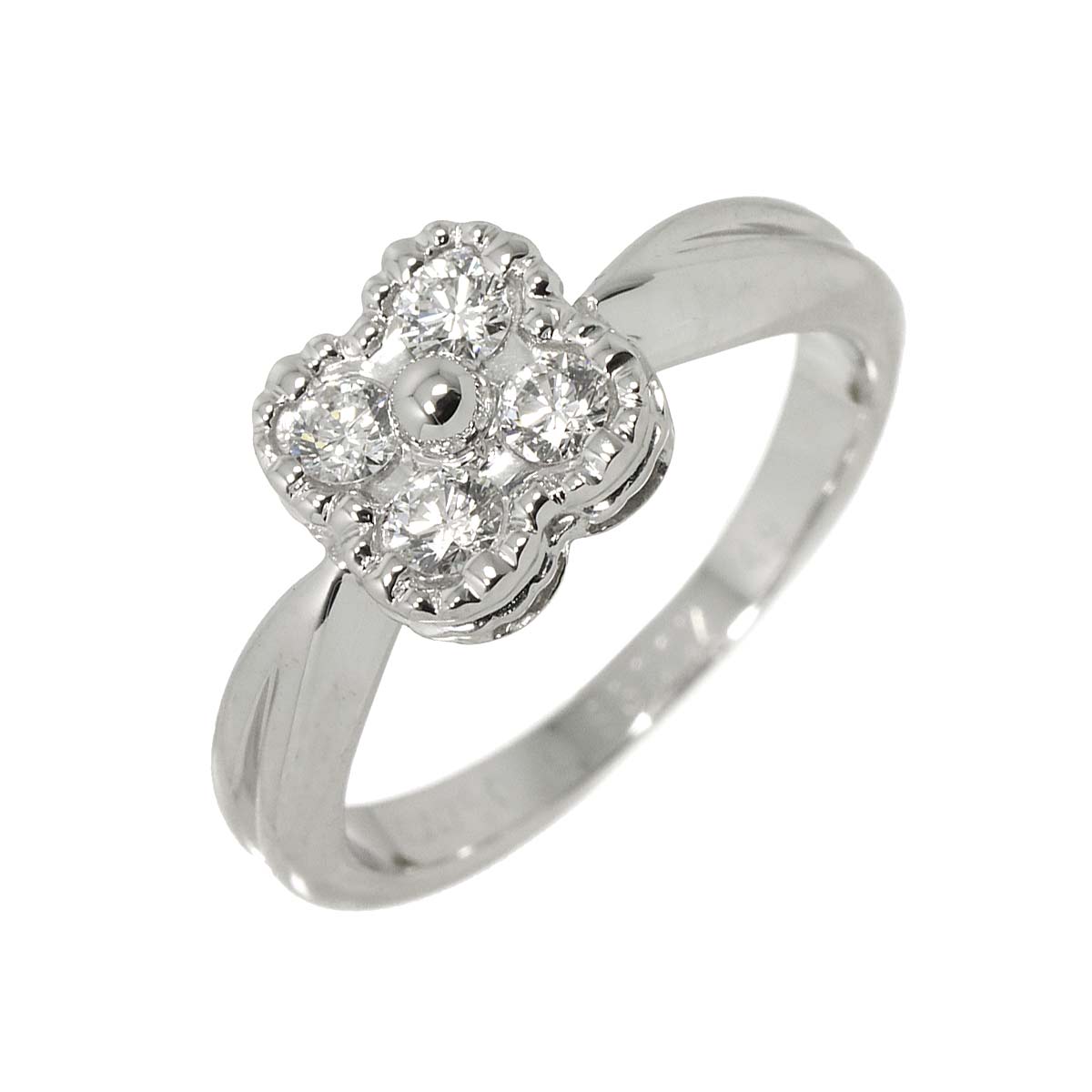 Diamond Ring 18K WG 750 size49 4.75-5(US)