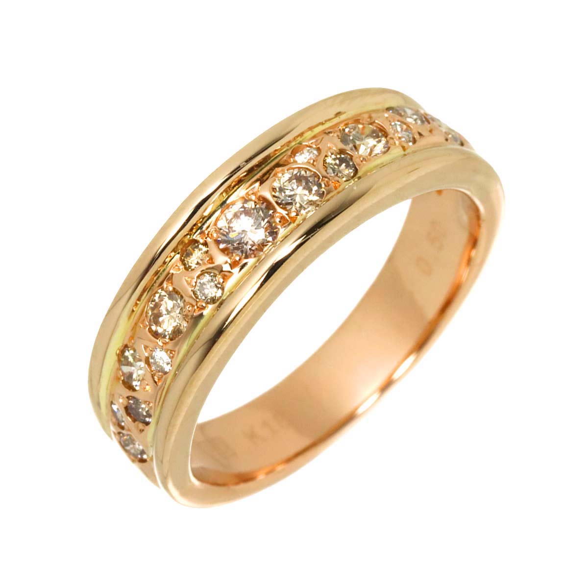 Diamond 0.50ct Ring 18K Pink Gold size7.25(US)