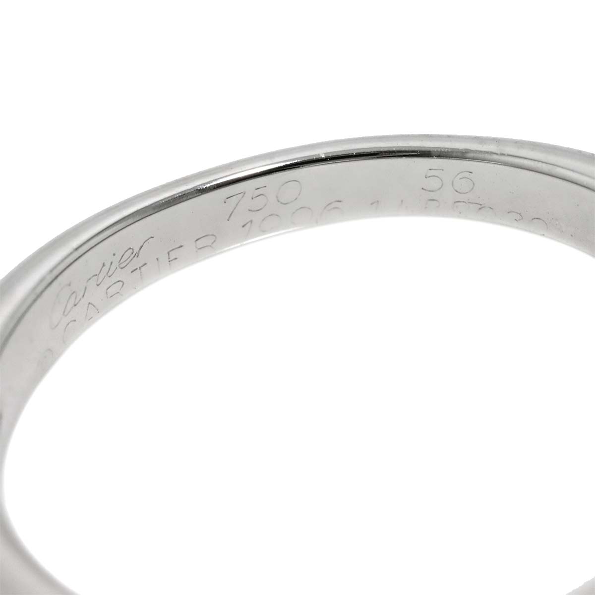 Diamond Ring 18K White Gold 750 size56 7.5(US)