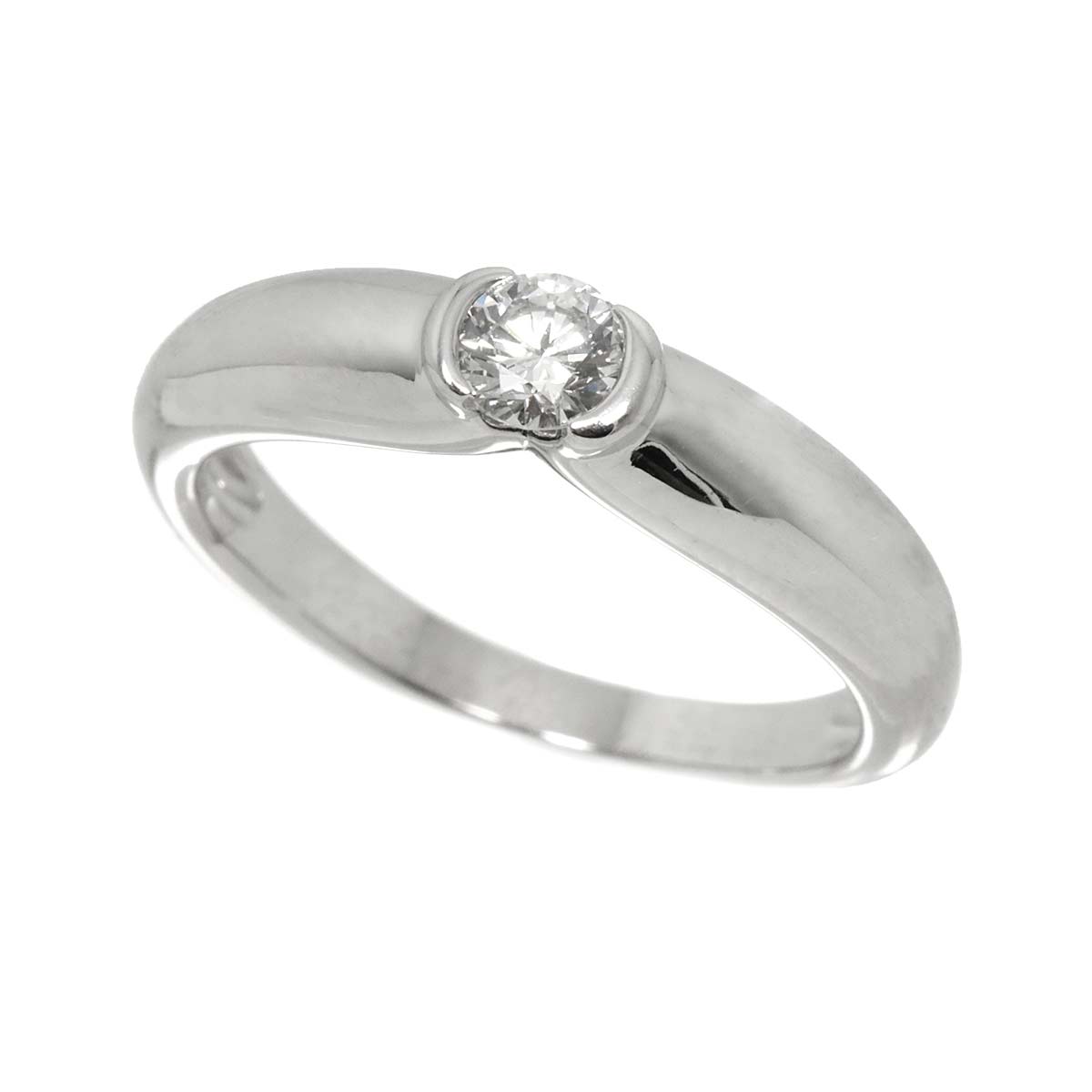 Diamond Ring 18K White Gold 750 size56 7.5(US)