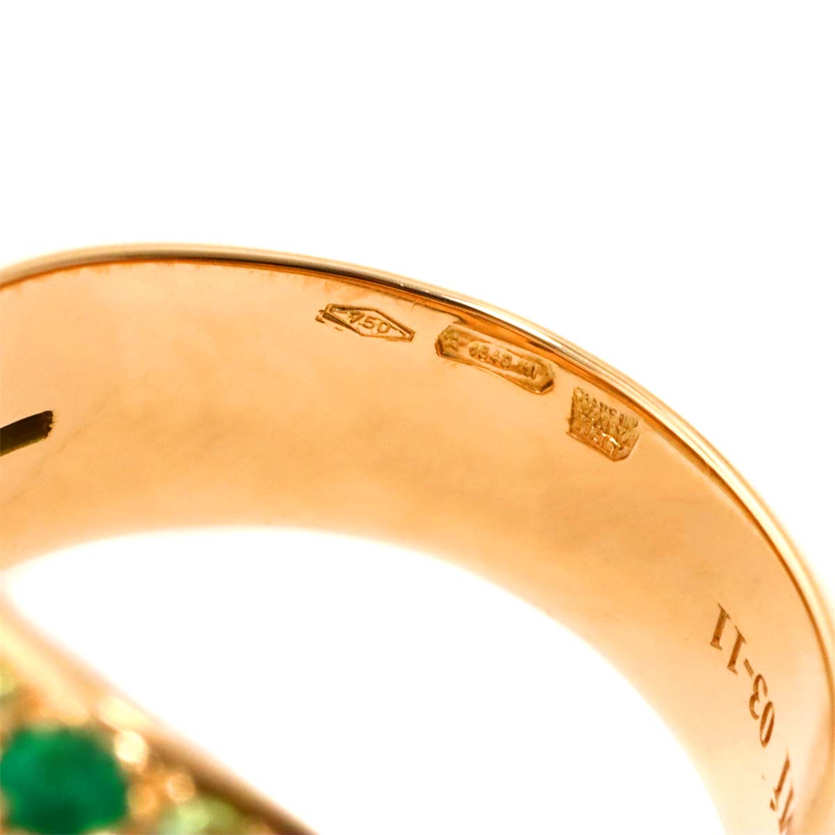 Freshwater cultured pearl Peridot Garnet Diamond Ring 18K PG 750