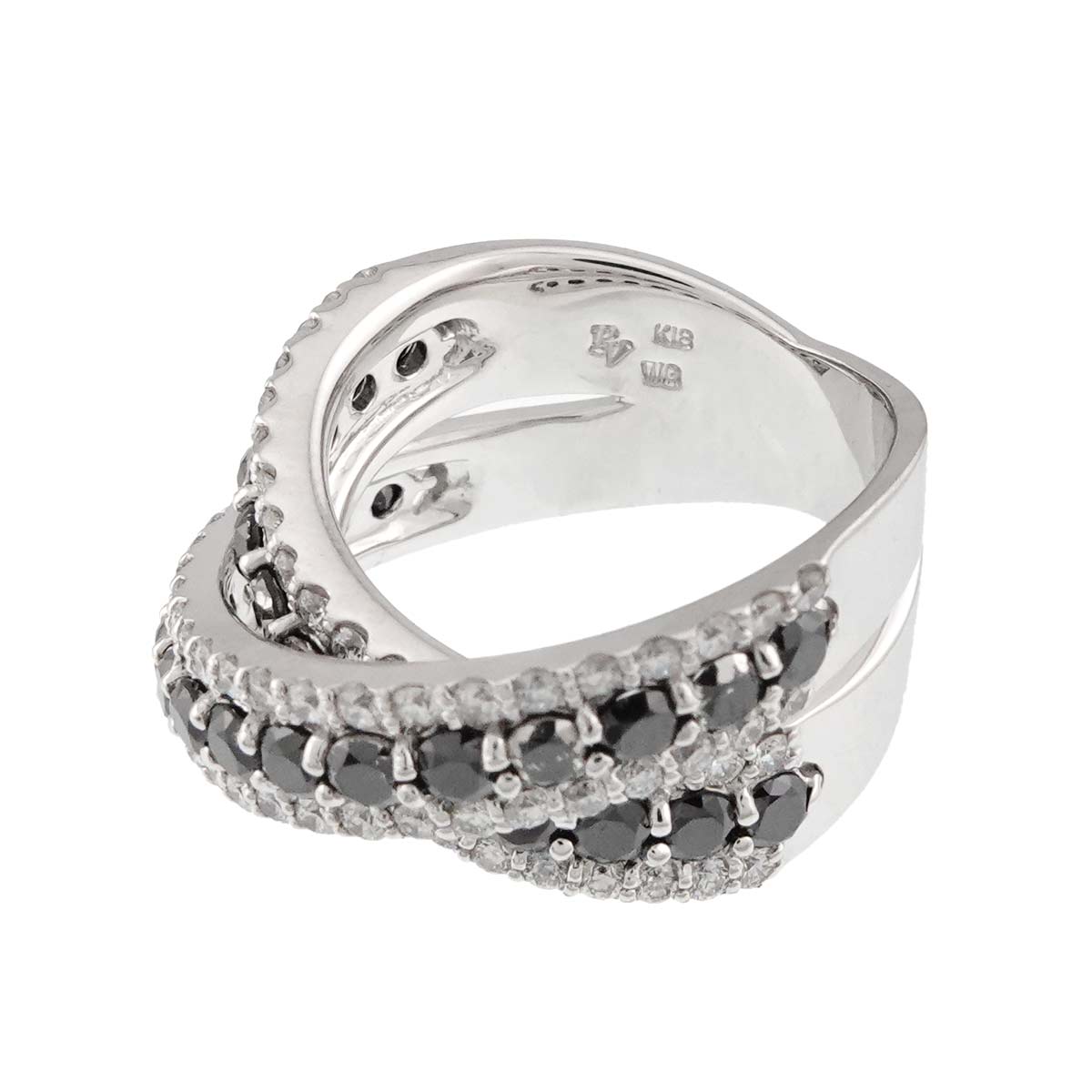 Diamond 1.93/1.01ct Ring 18K WG 750 Size6(US)
