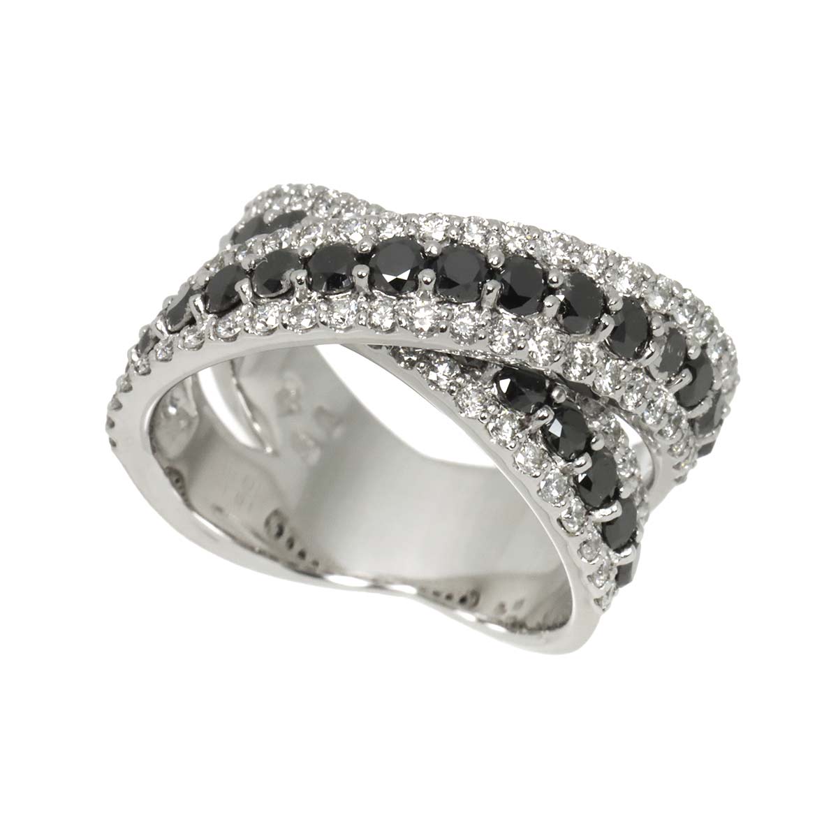 Diamond 1.93/1.01ct Ring 18K WG 750 Size6(US)