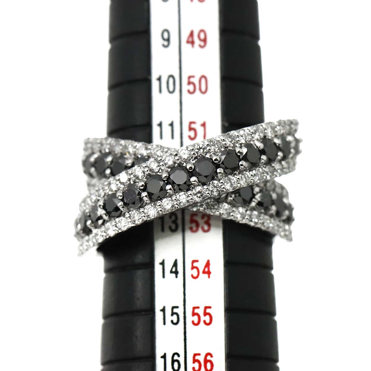 Diamond 1.93/1.01ct Ring 18K WG 750 Size6(US)