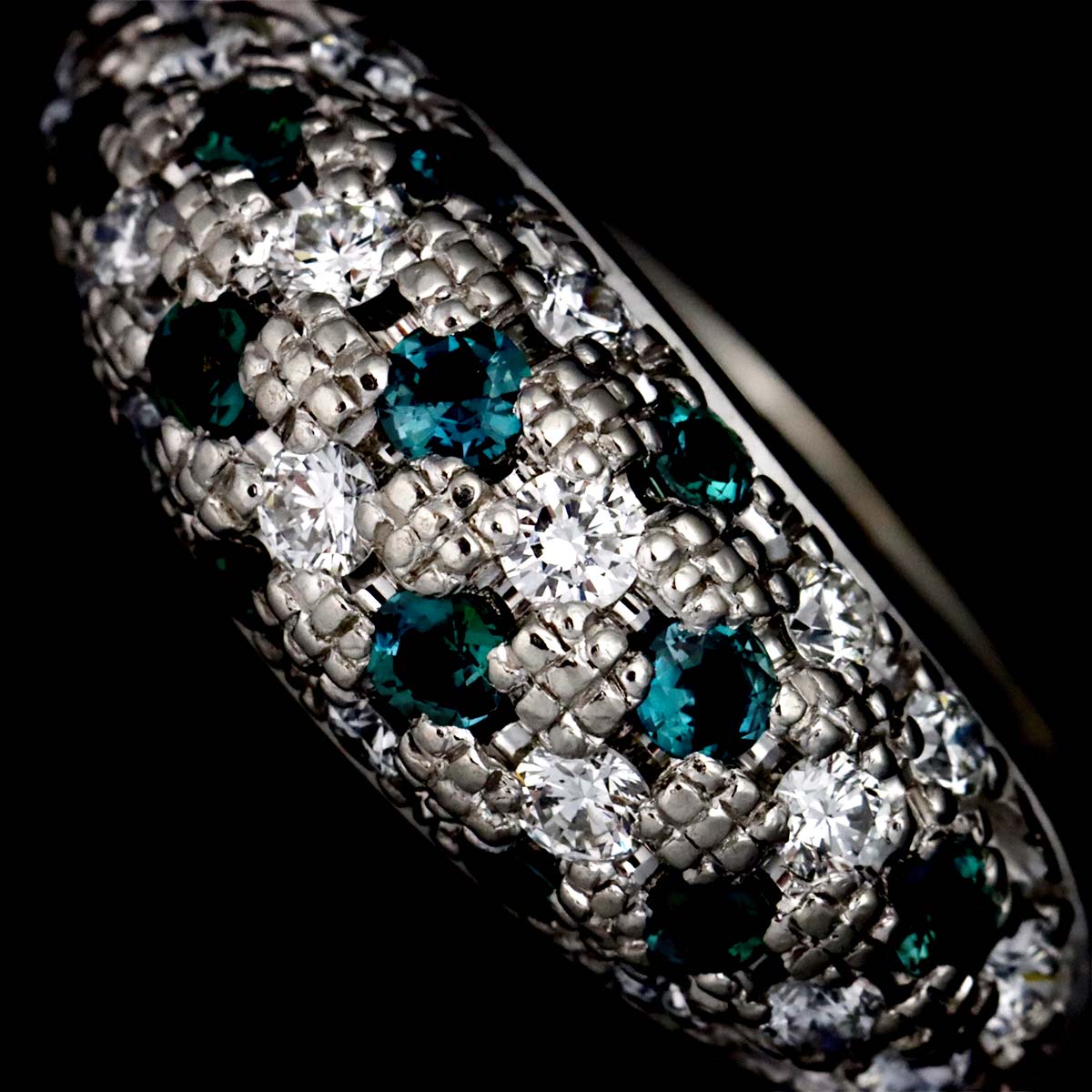 Diamond 0.41ct Alexandrite 0.35ct Ring Platinum size6(US)