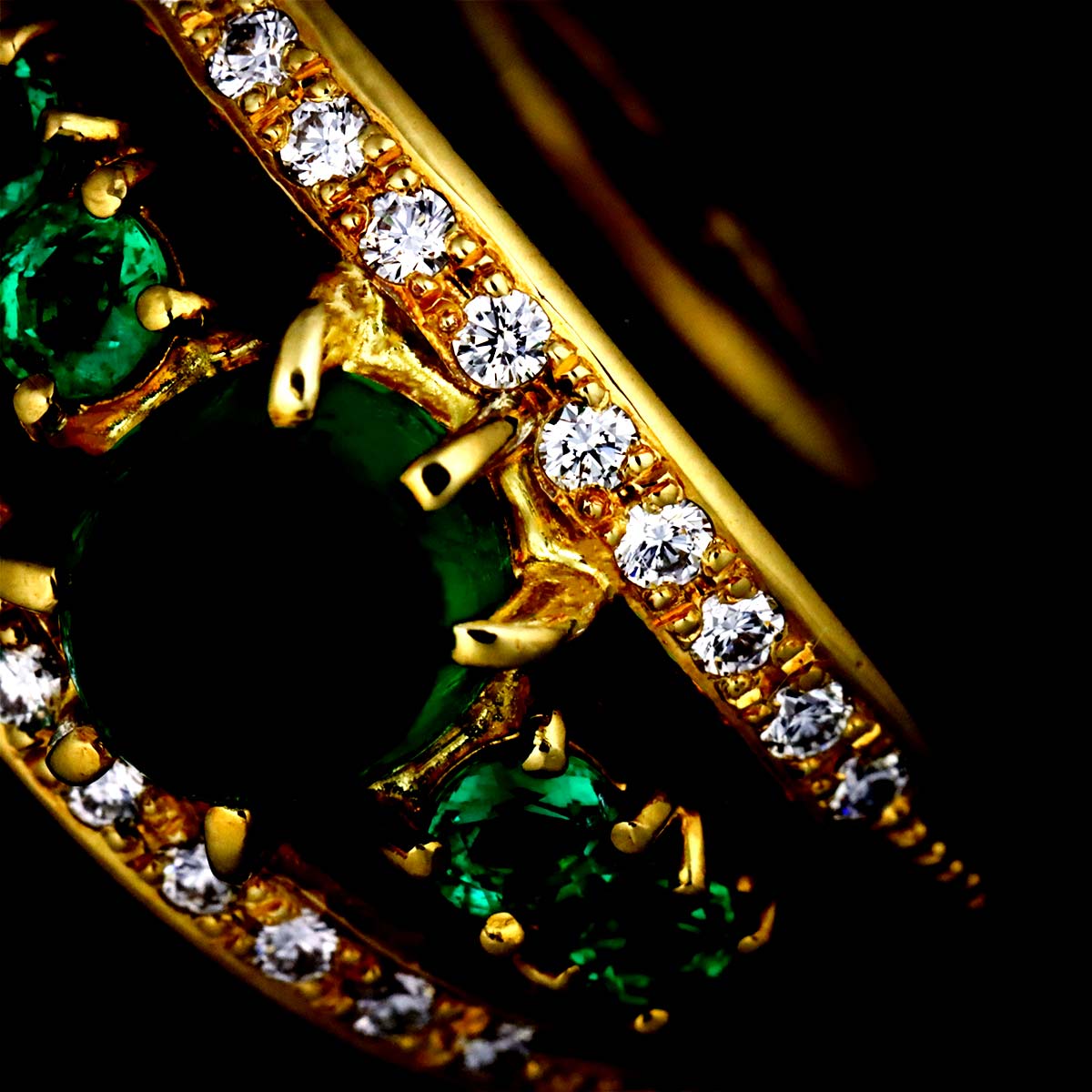 Emerald 1.03ct Diamond 0.14ct Ring 18K YG 750 Size6.75(US)