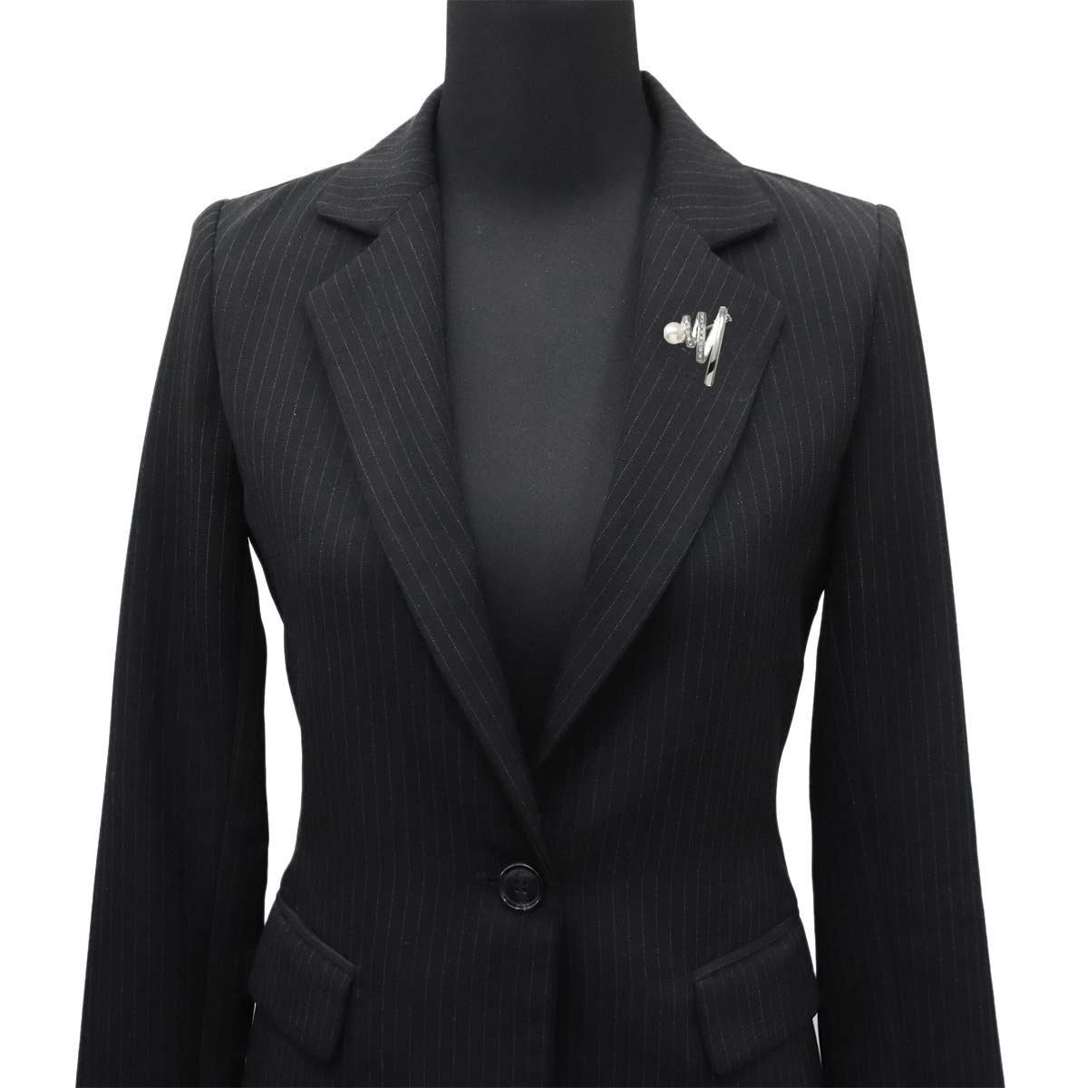 Akoya Pearl 7.9mm Diamond 0.14ct Brooch Pt Platinum