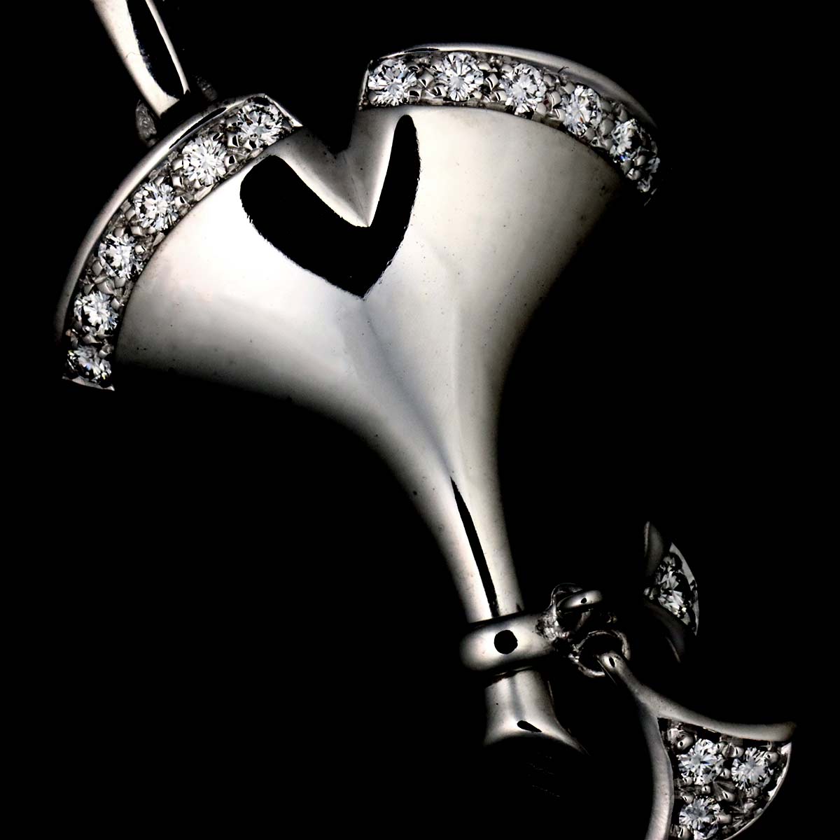 Ginkgo Diamond Charm Pendant 18K White Gold 750