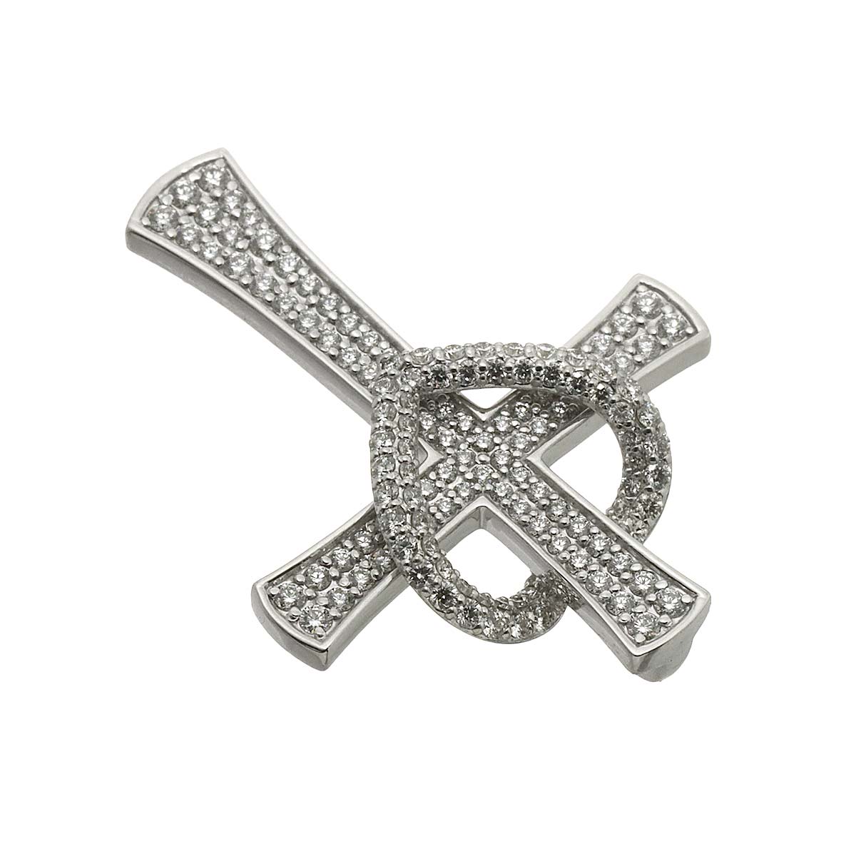 Diamond 0.58ct/0.41ct CrossHeart Pendant 18K White Gold 750