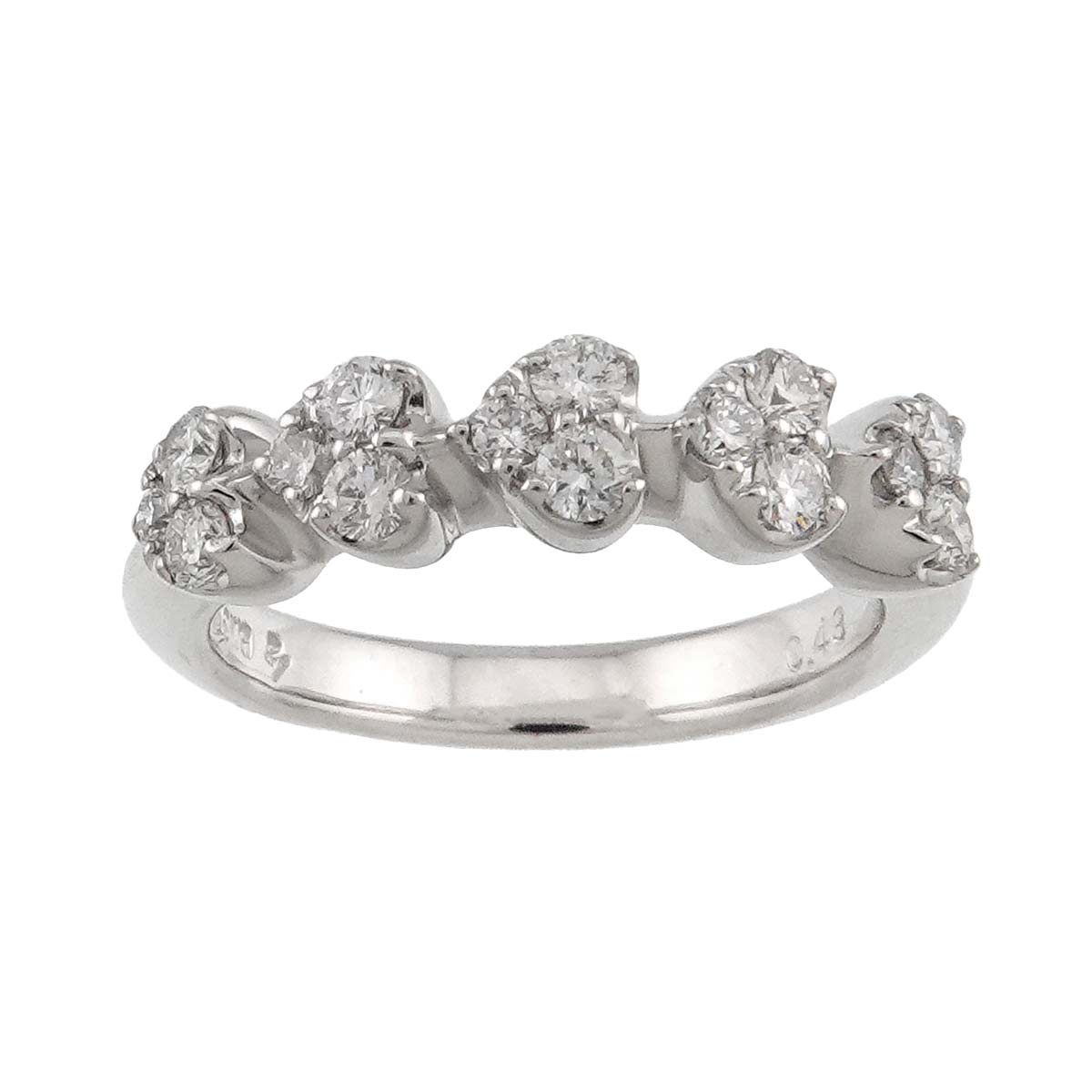 Heart Motif Diamond 0.43ct Ring 18K WG 750 Size4.75-5(US)