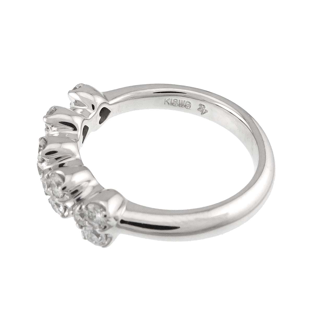 Heart Motif Diamond 0.43ct Ring 18K WG 750 Size4.75-5(US)