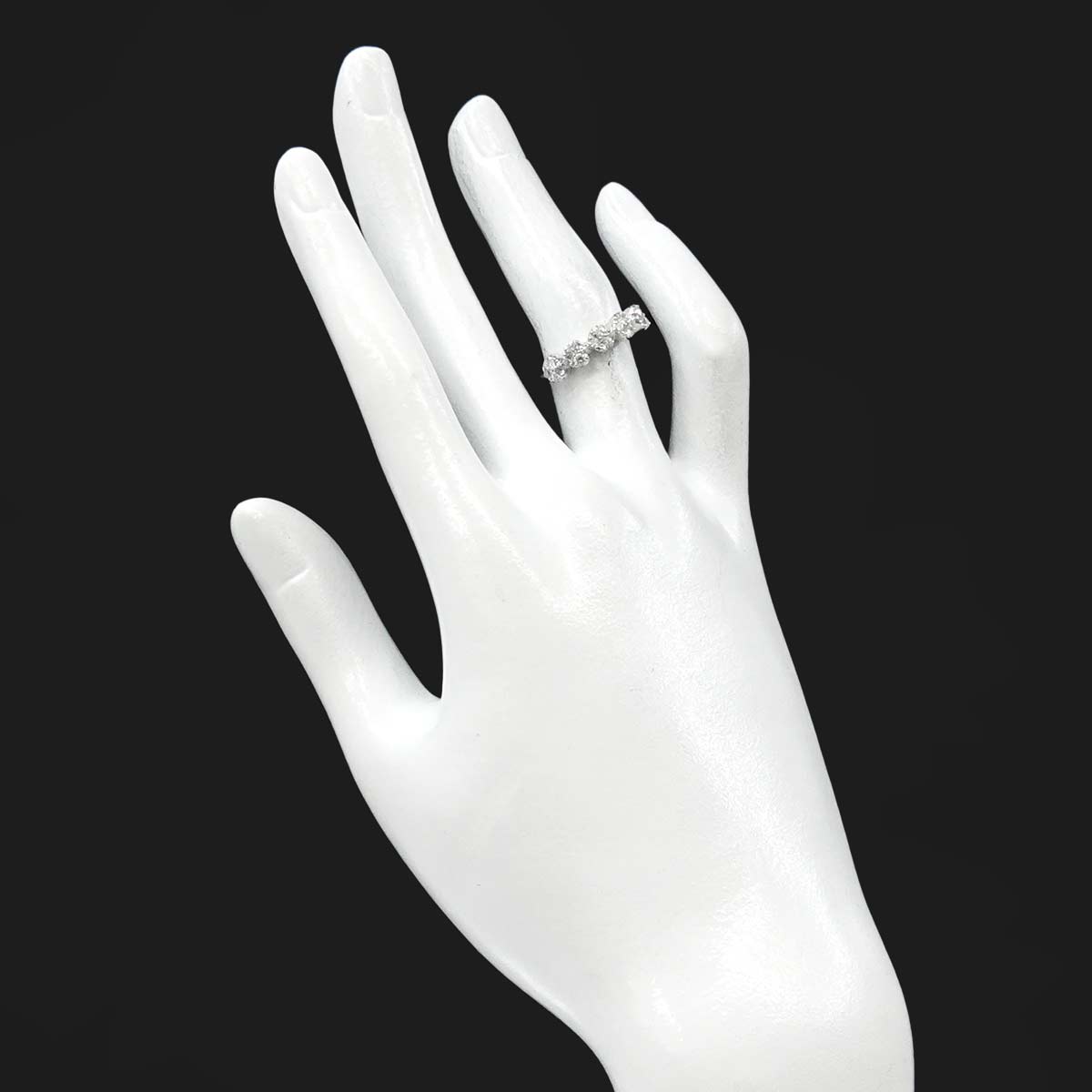 Heart Motif Diamond 0.43ct Ring 18K WG 750 Size4.75-5(US)