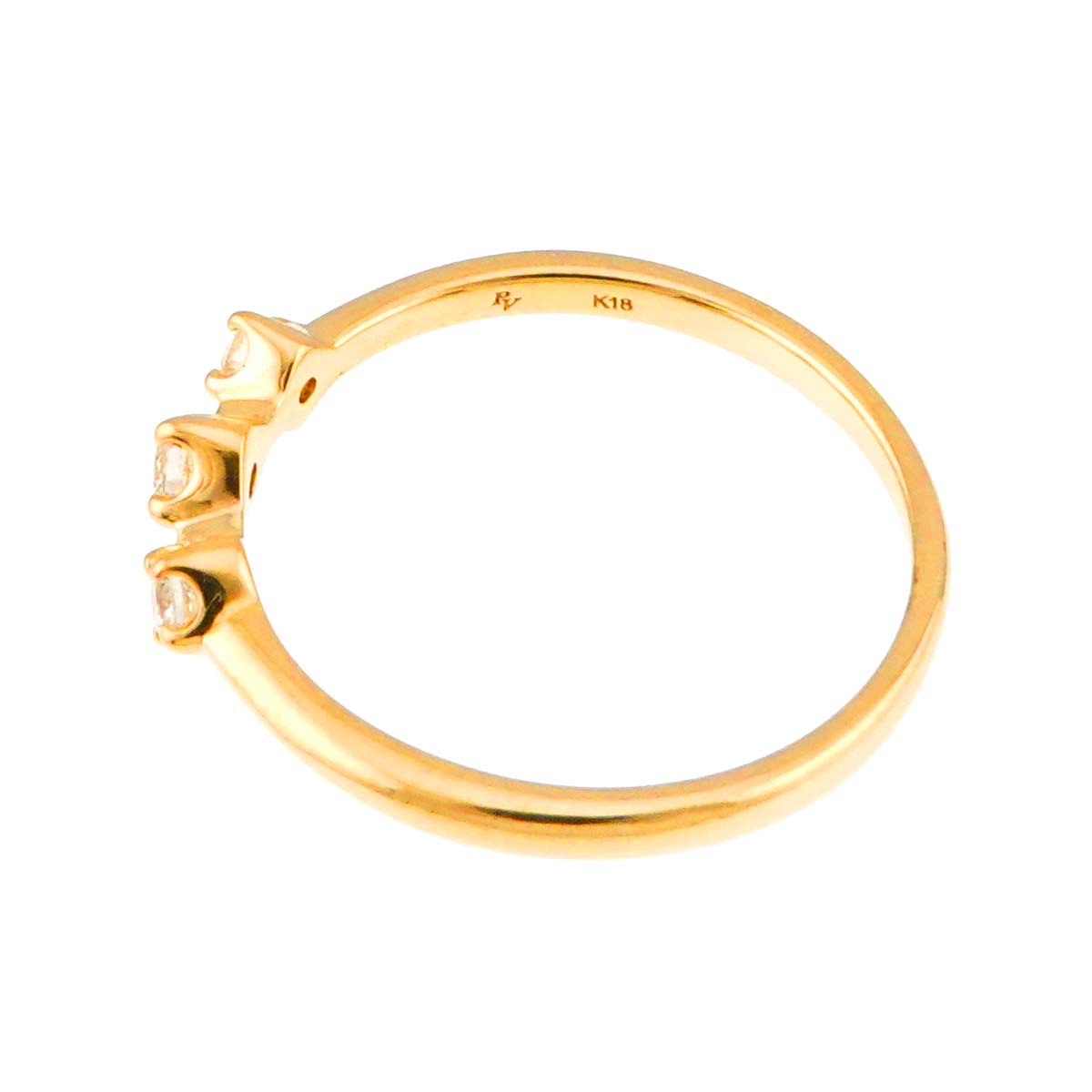 Diamond 0.12ct Ring 18K YG 750 size5.5-5.75(US)