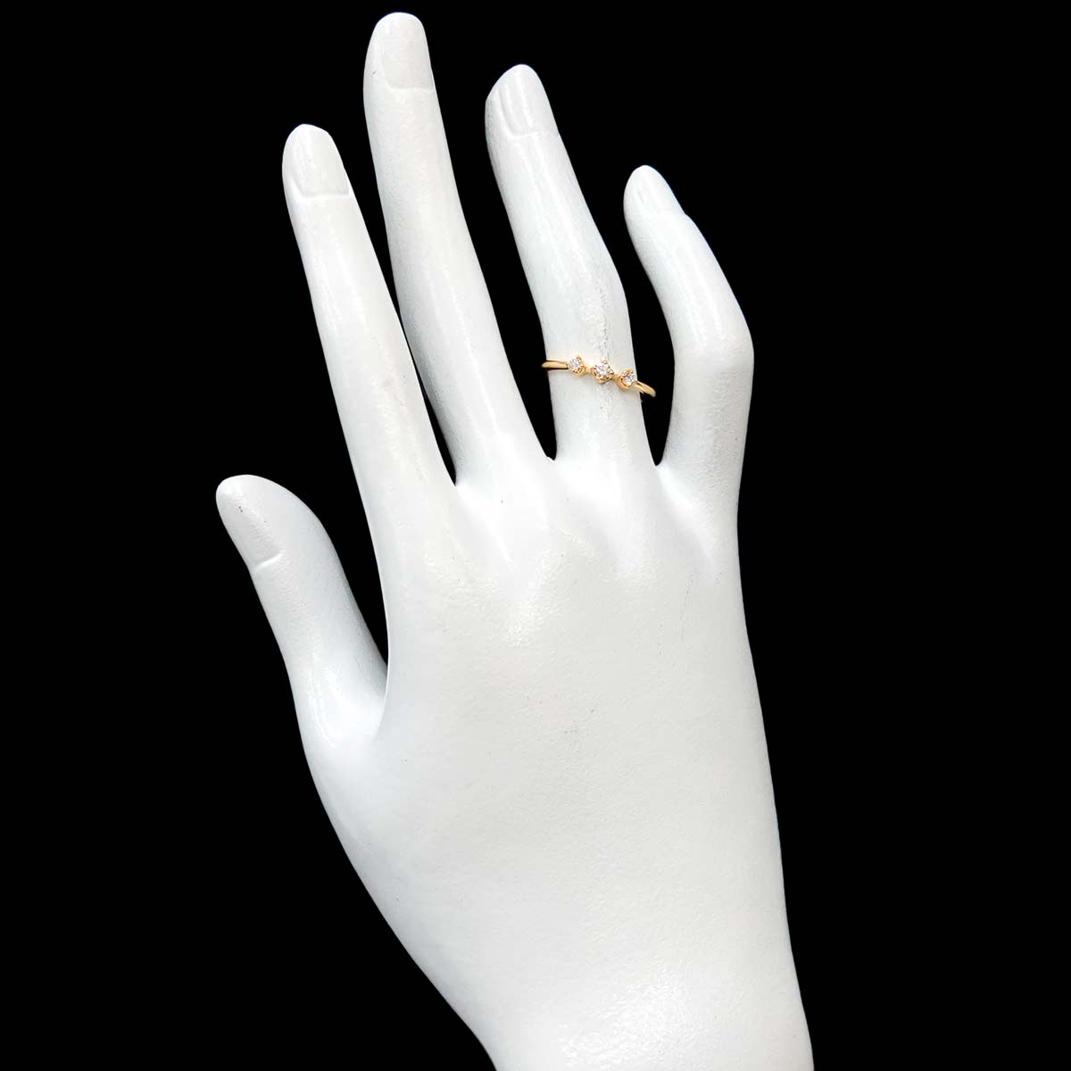 Diamond 0.12ct Ring 18K YG 750 size5.5-5.75(US)