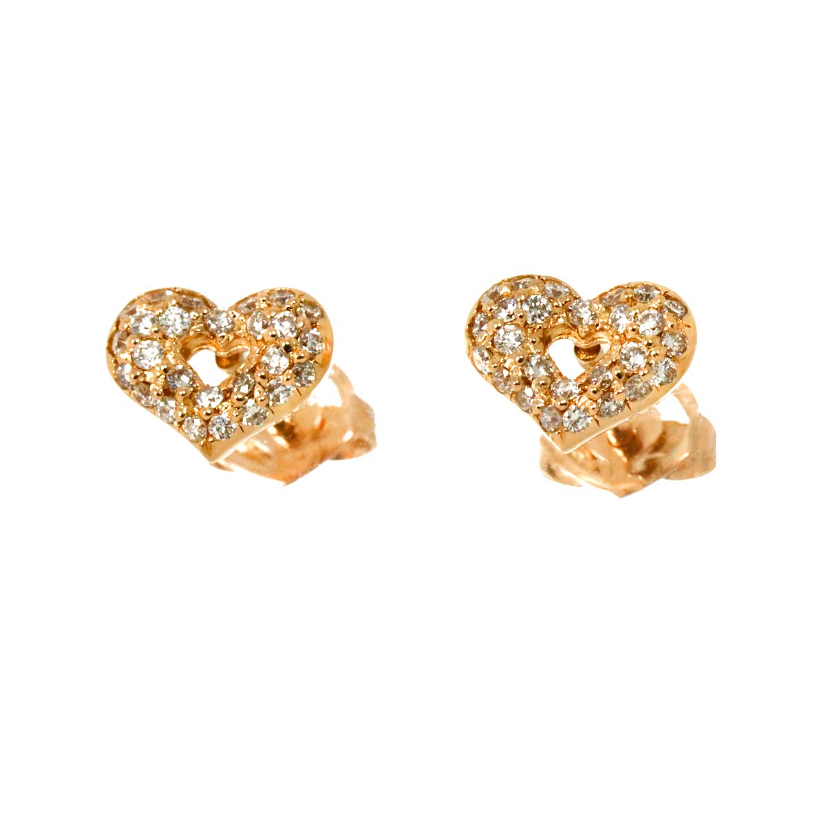 Diamond 0.12ct/0.12ct Earrings Pierced 18K PG