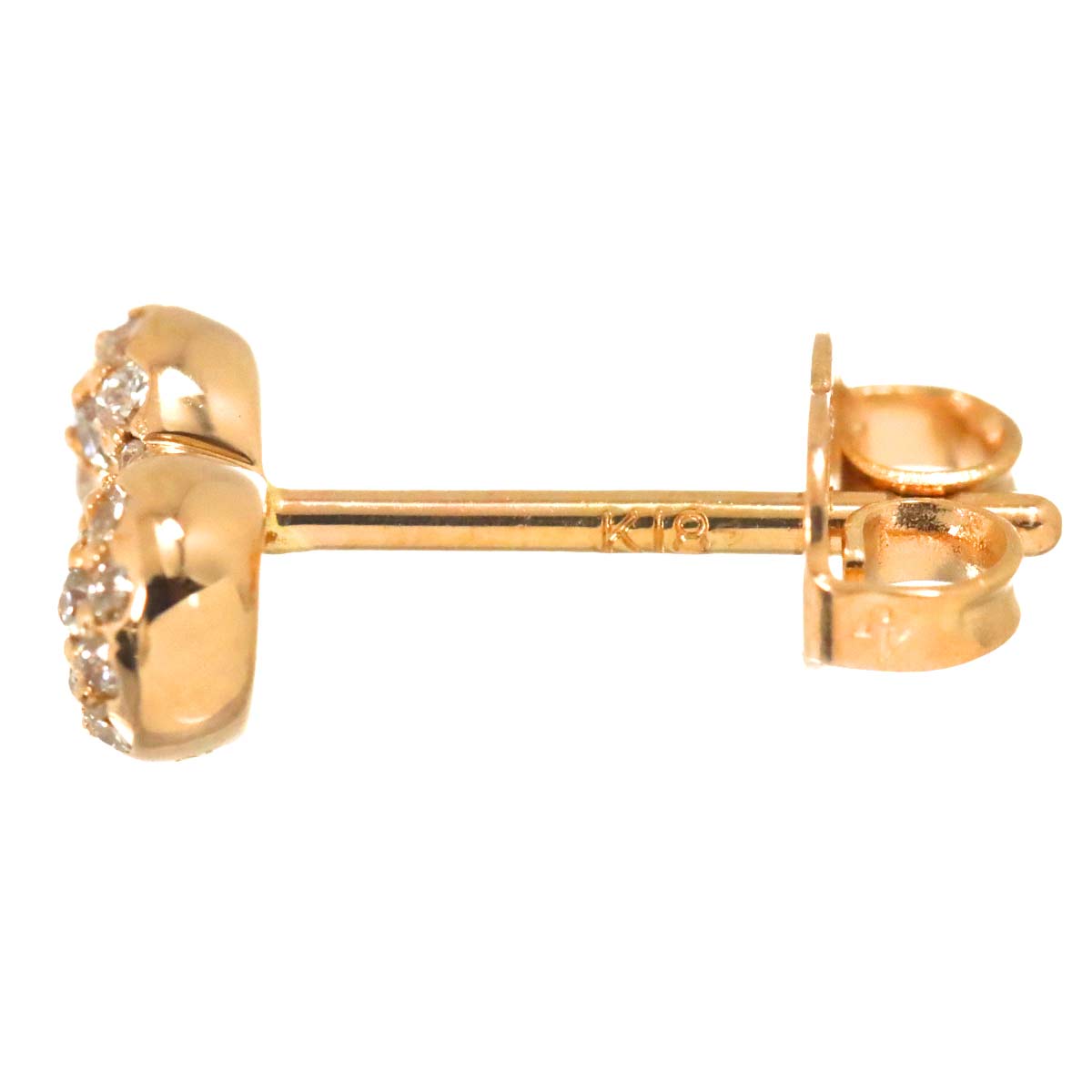 Diamond 0.12ct/0.12ct Earrings Pierced 18K PG