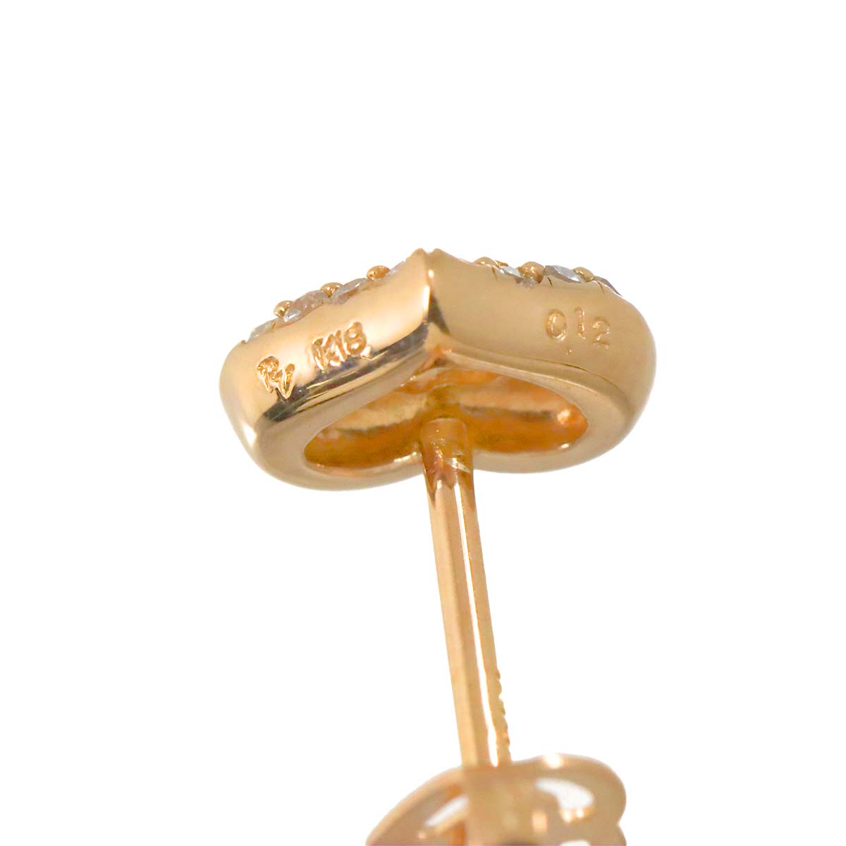 Diamond 0.12ct/0.12ct Earrings Pierced 18K PG