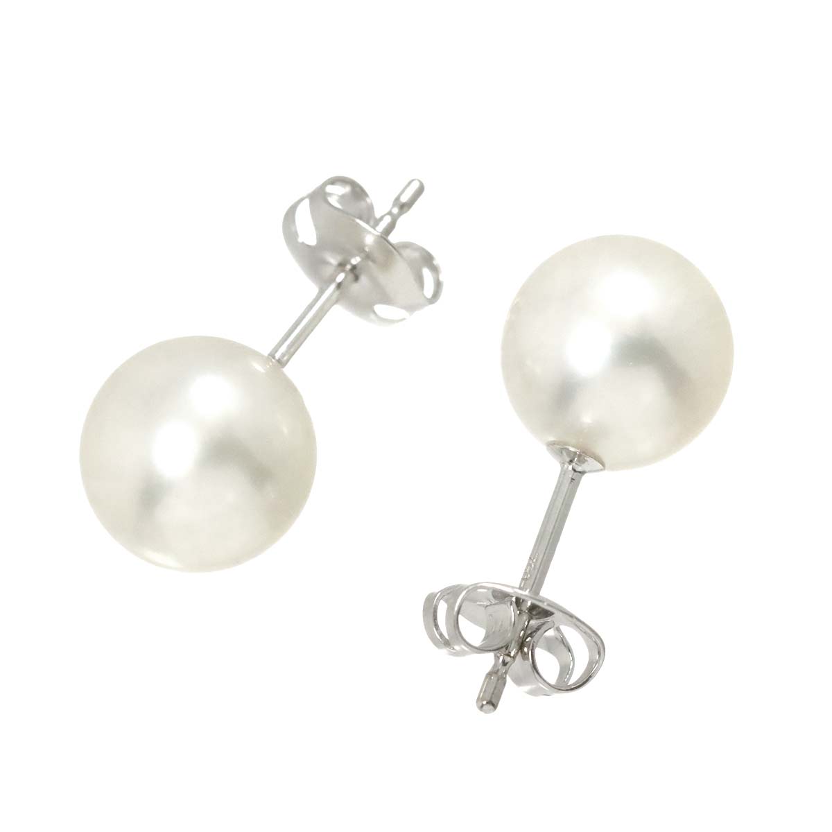 Akoya Pearl 8.8mm Earrings Pierced 18K WG 750