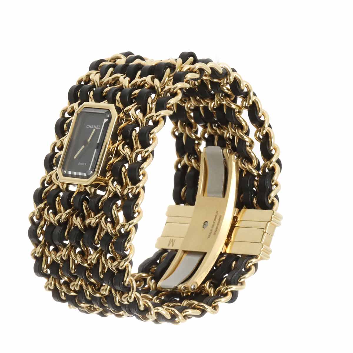 Premiere Cuff Size M H9861 Quartz Black Dial Ladies Watch