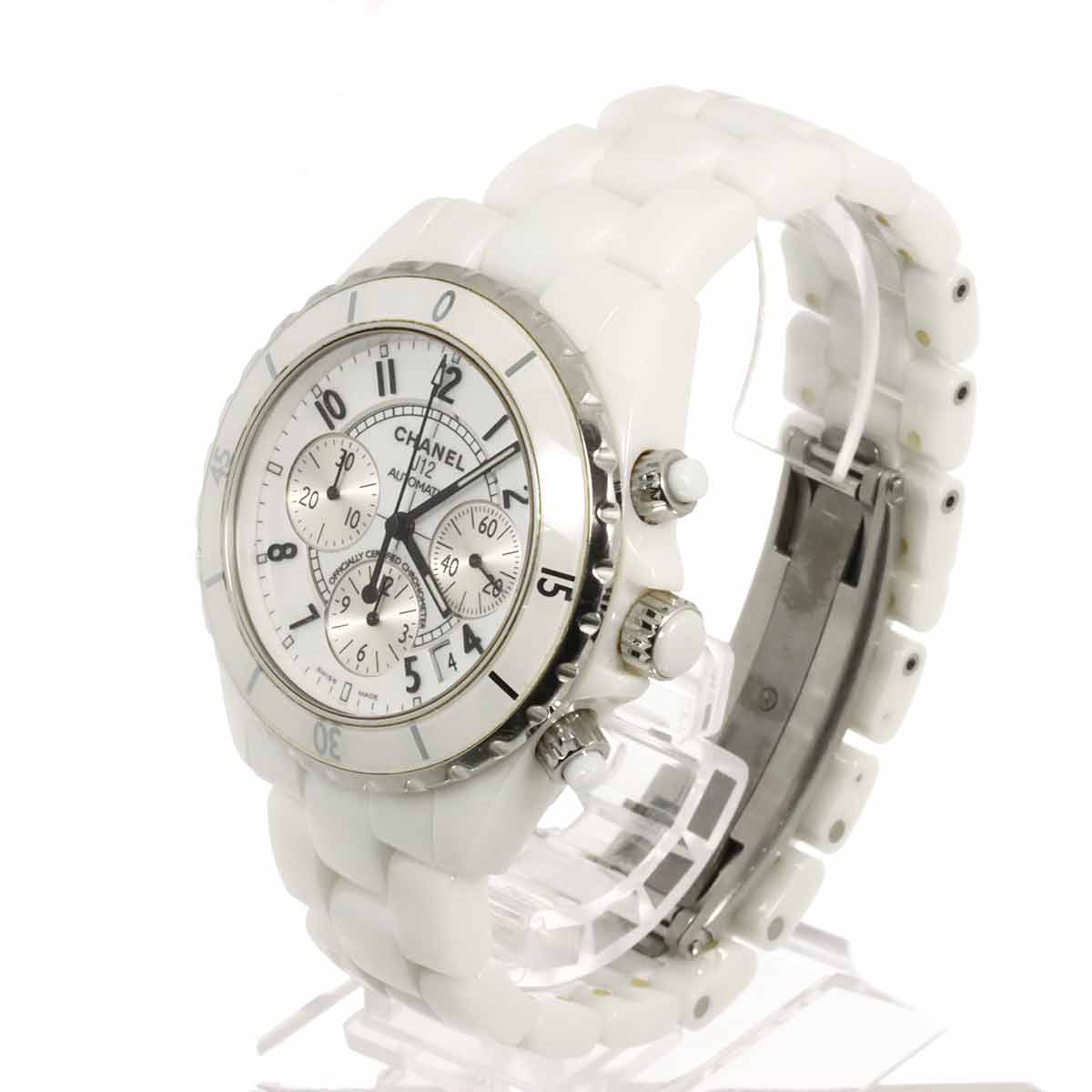 J12 41mm H1007 Chronograph Automatic White Dial Mens Watch