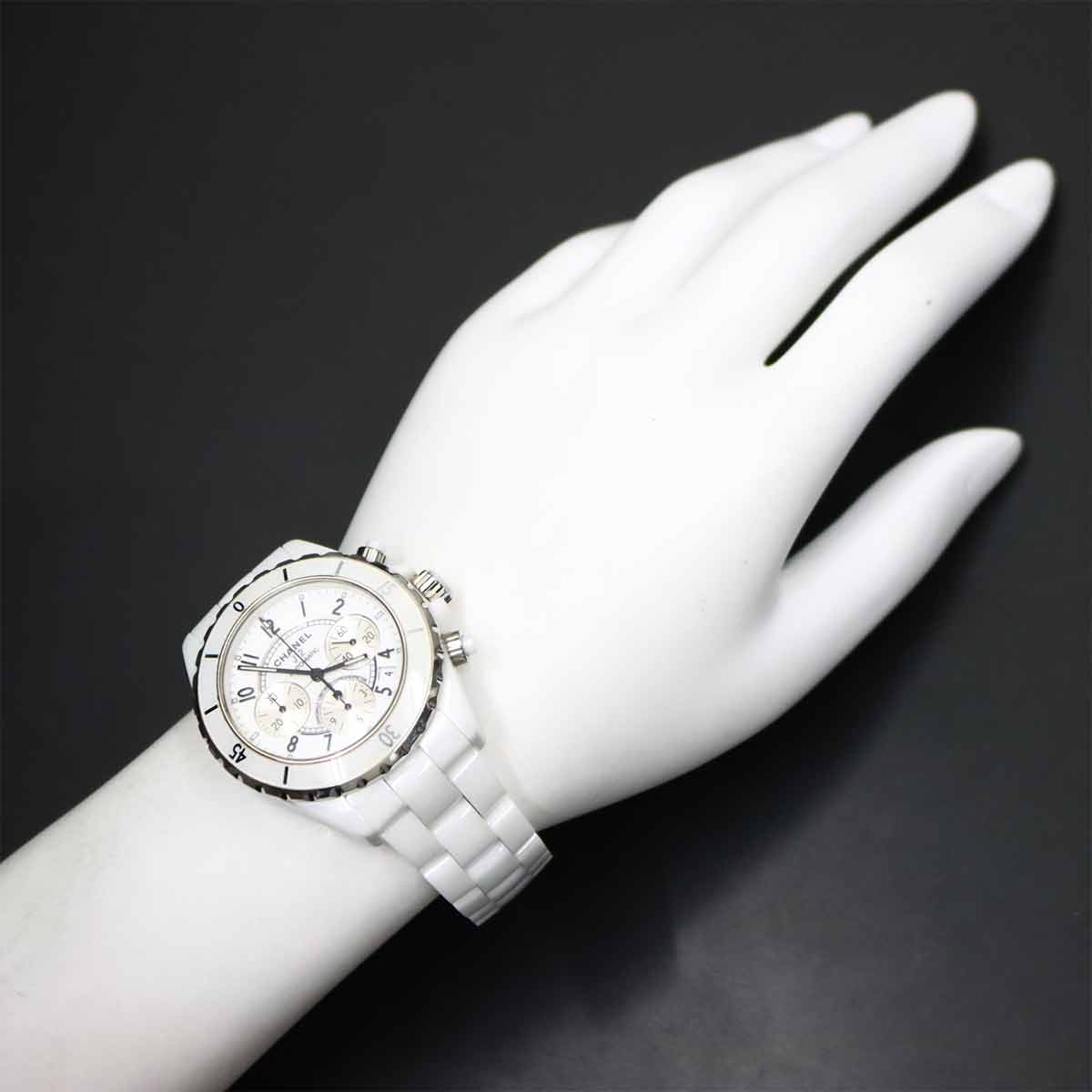 J12 41mm H1007 Chronograph Automatic White Dial Mens Watch