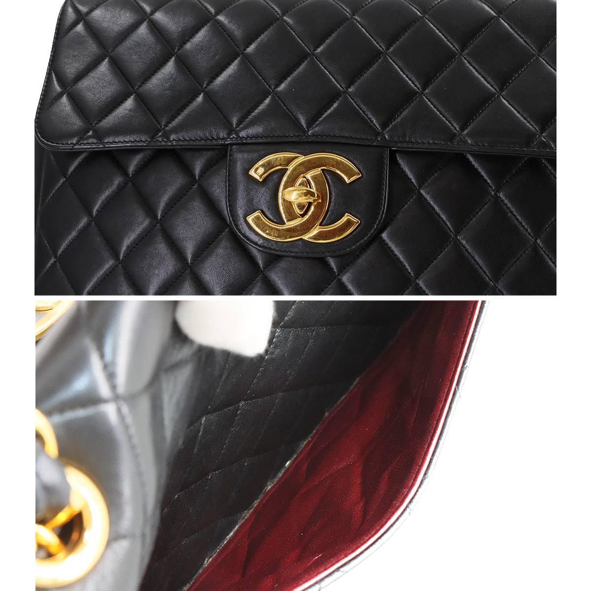 Matelasse 30 Chain Shoulder Bag Leather Black A04412