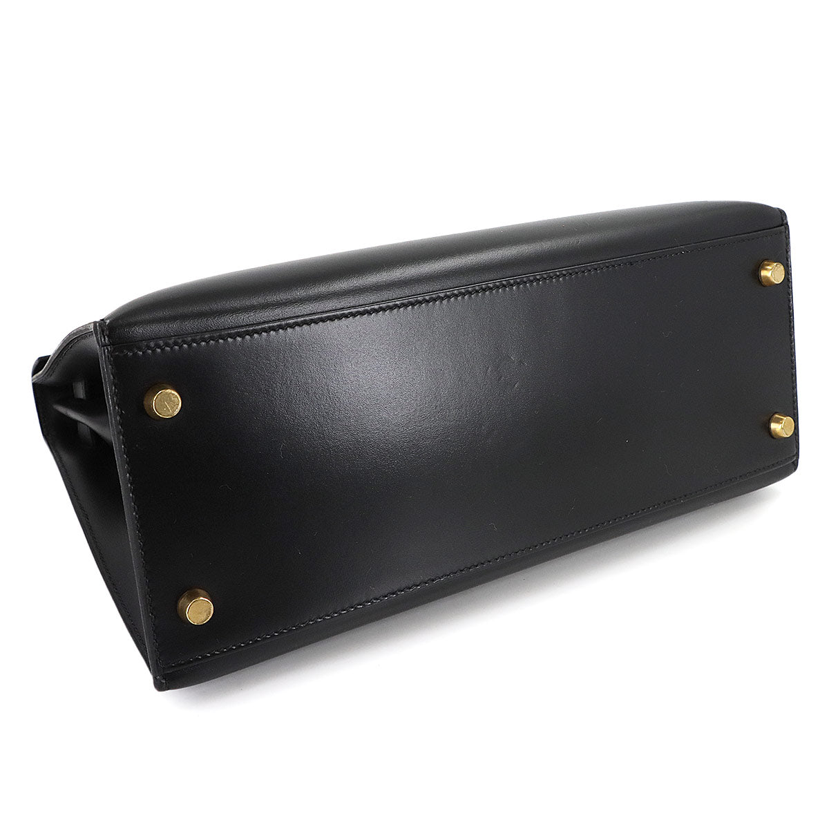 Kelly 28 Box carf Black 2way Hand Shoulder Bag Purse