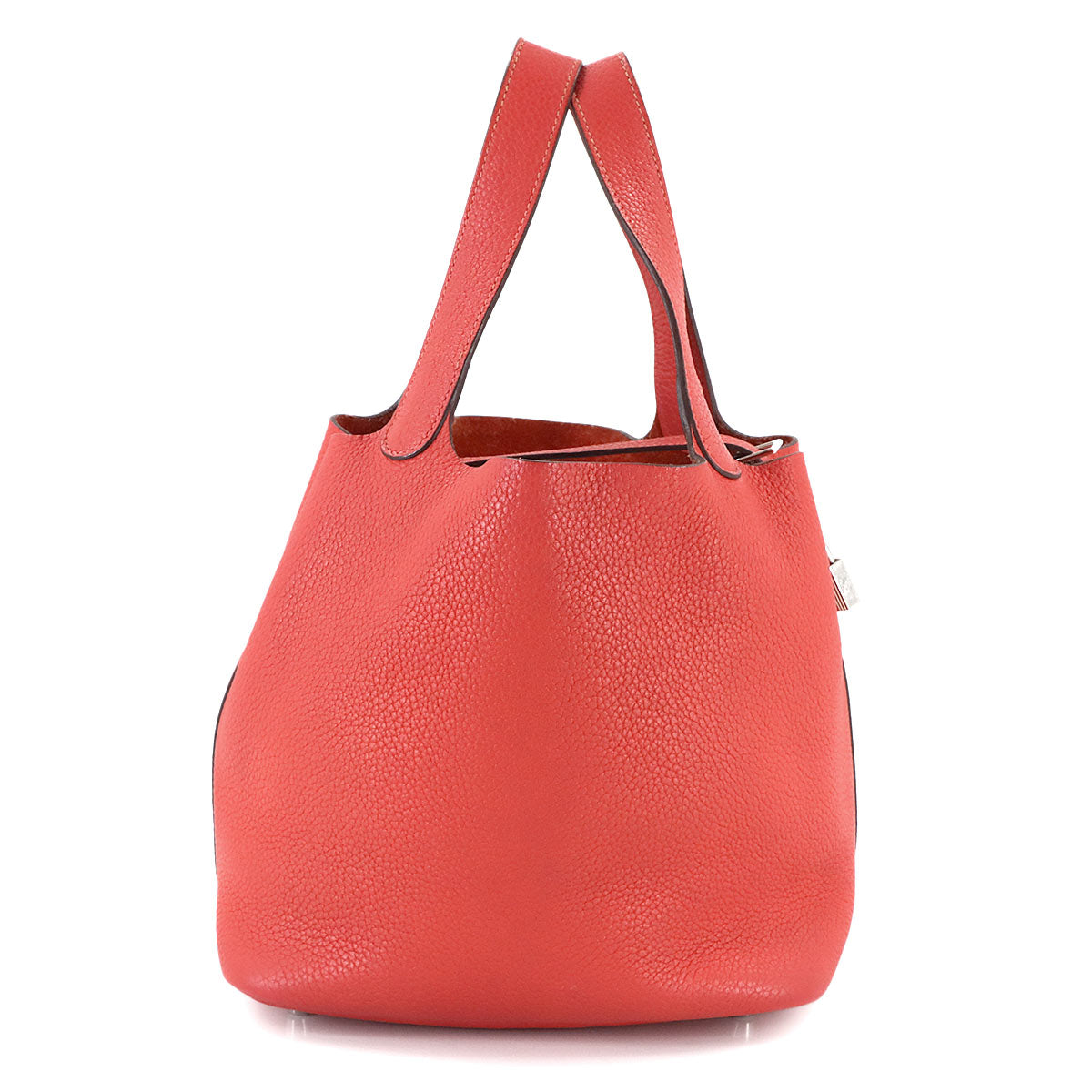 Picotin Lock MM Hand Bag Taurillon Clemence Rouge pivoine