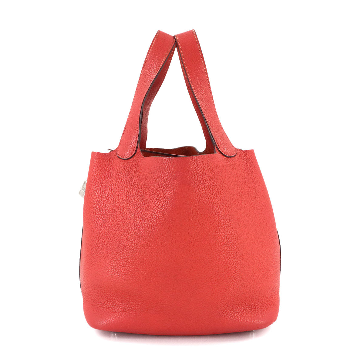 Picotin Lock MM Hand Bag Taurillon Clemence Rouge pivoine